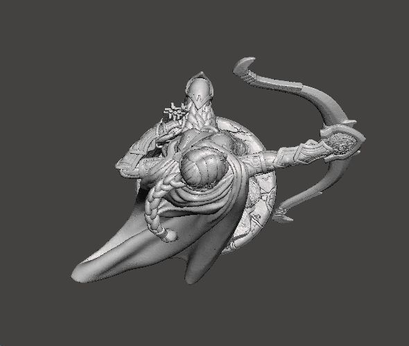 FEMALE RANGER MINIATURE MODEL FOR FANTASY GAMES DND RPG 3D print model_5