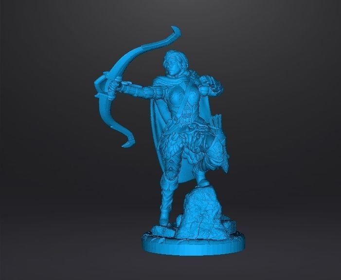 FEMALE RANGER MINIATURE MODEL FOR FANTASY GAMES DND RPG 3D print model_6