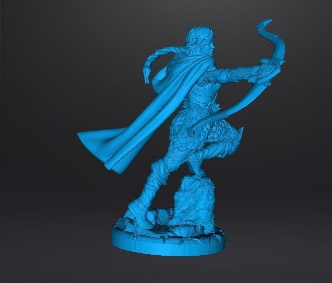 FEMALE RANGER MINIATURE MODEL FOR FANTASY GAMES DND RPG 3D print model_10