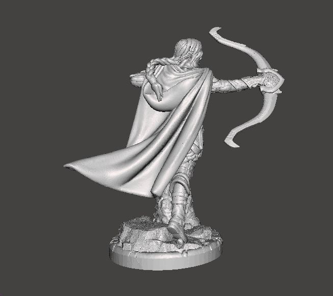 FEMALE RANGER MINIATURE MODEL FOR FANTASY GAMES DND RPG 3D print model_3