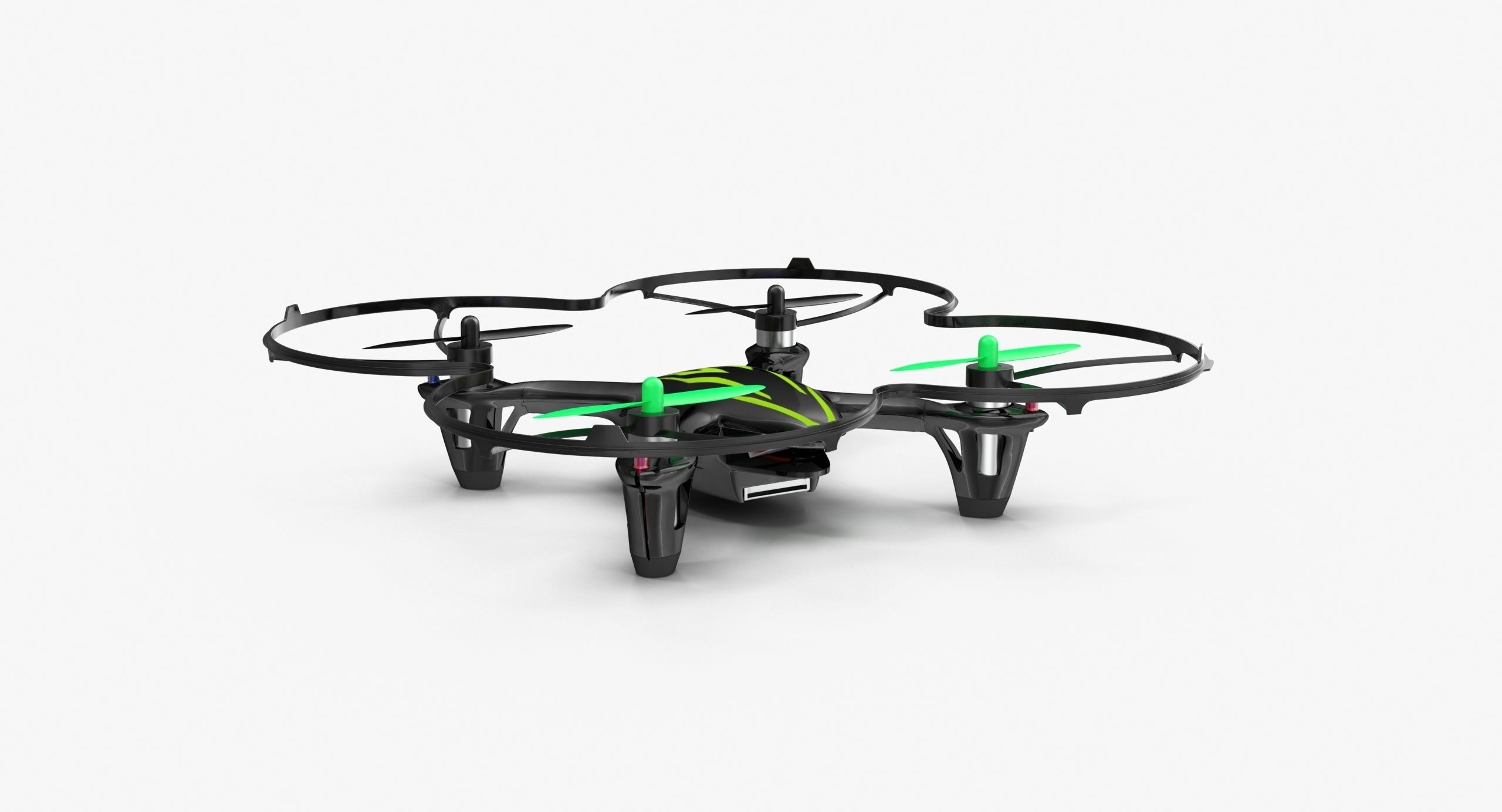 Hubsan X4 H107C BlackGreen Propeller Guard Low-poly 3D model_16