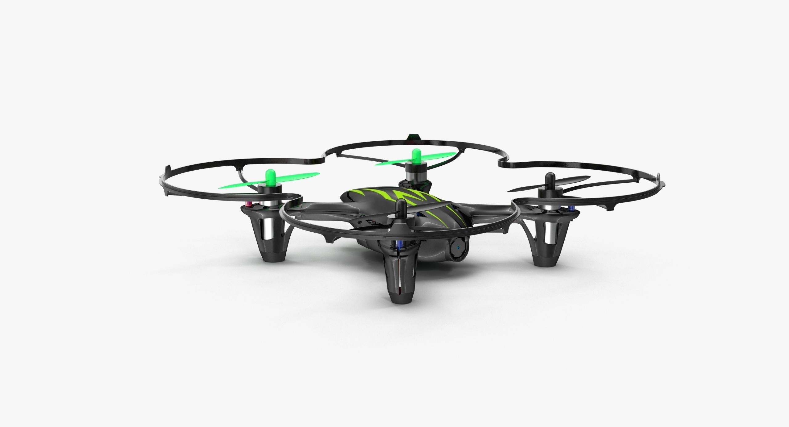 Hubsan X4 H107C BlackGreen Propeller Guard Low-poly 3D model_11