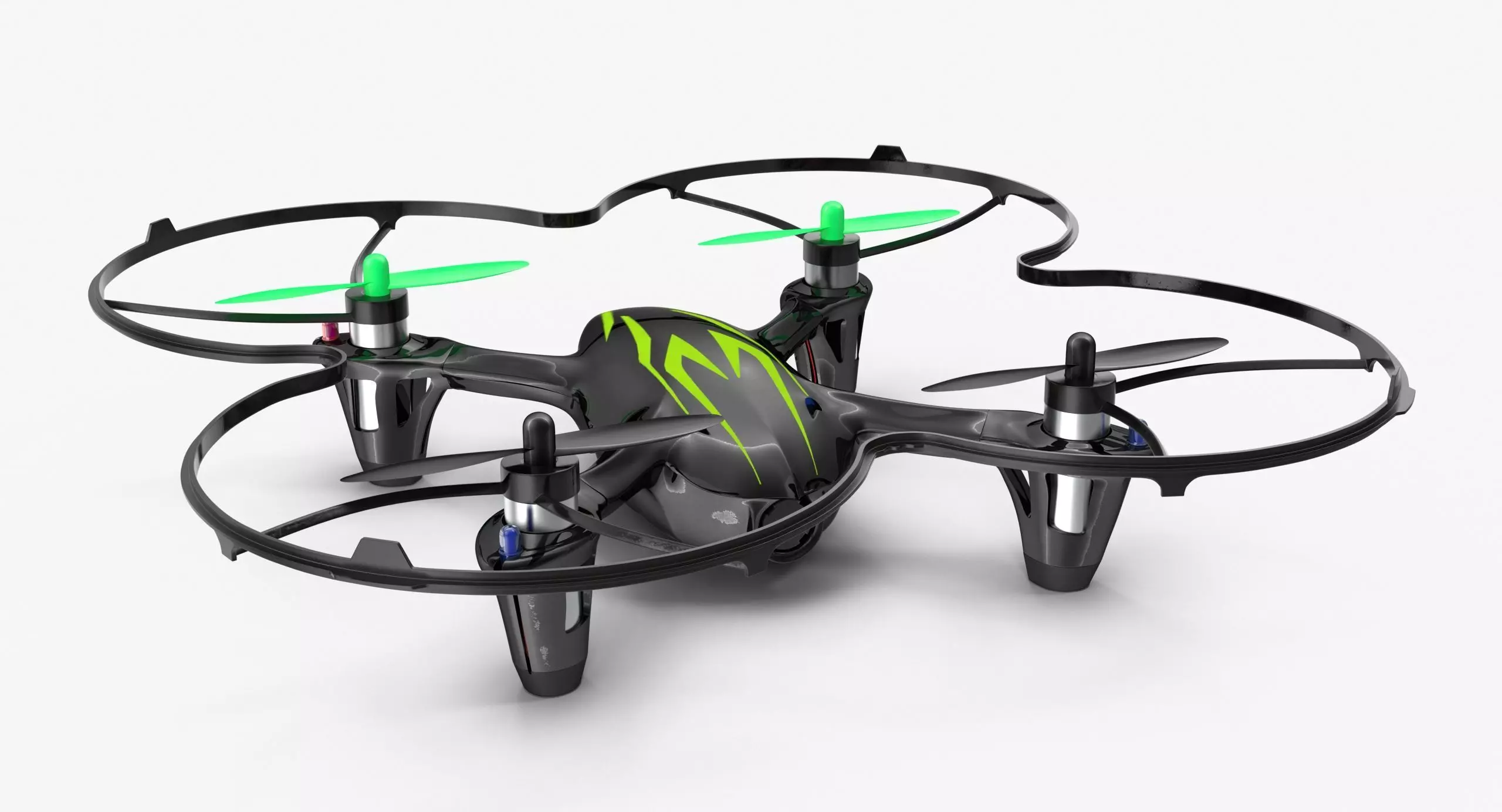 Hubsan X4 H107C BlackGreen Propeller Guard Low-poly 3D model_0