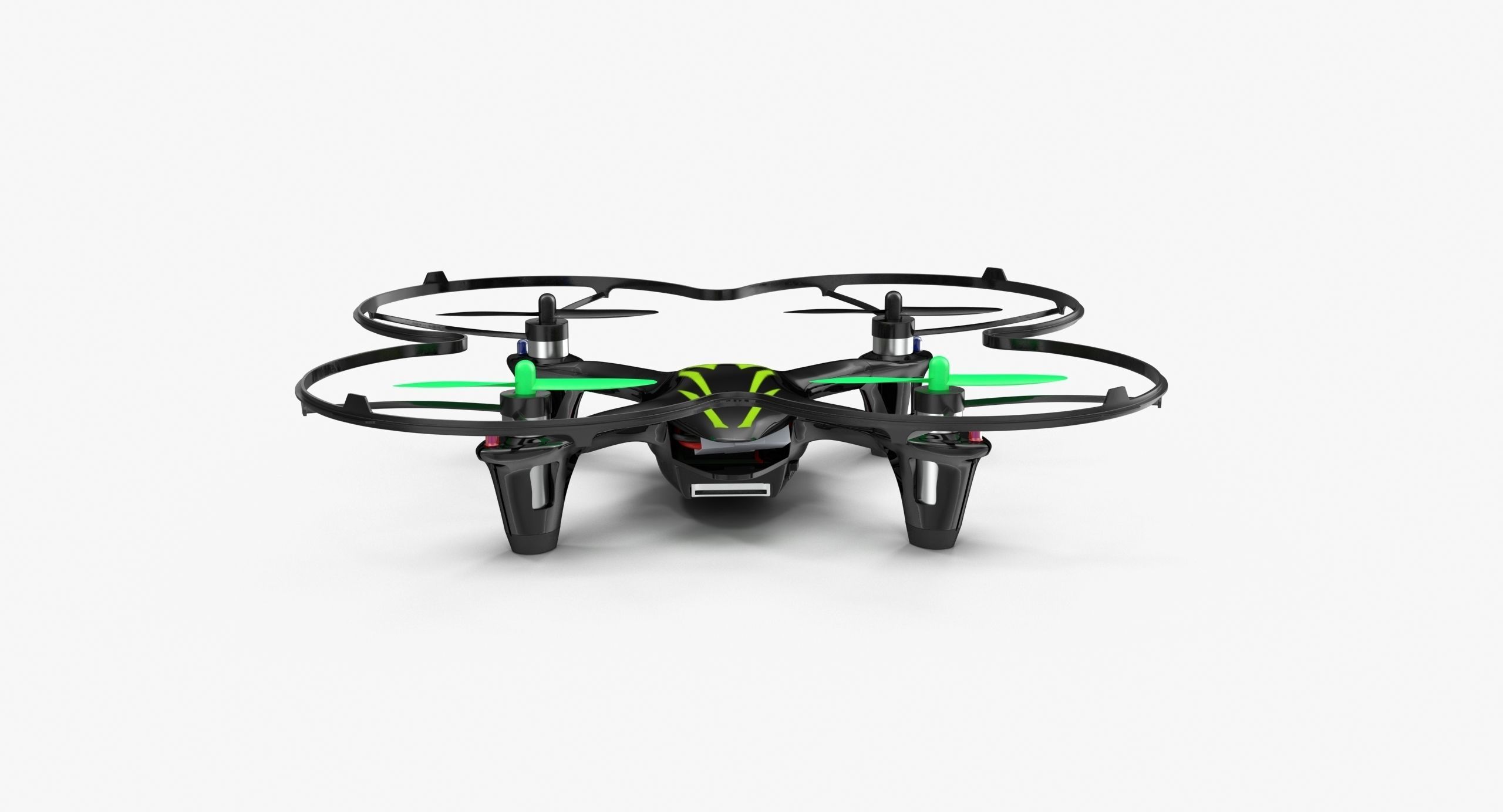 Hubsan X4 H107C BlackGreen Propeller Guard Low-poly 3D model_15