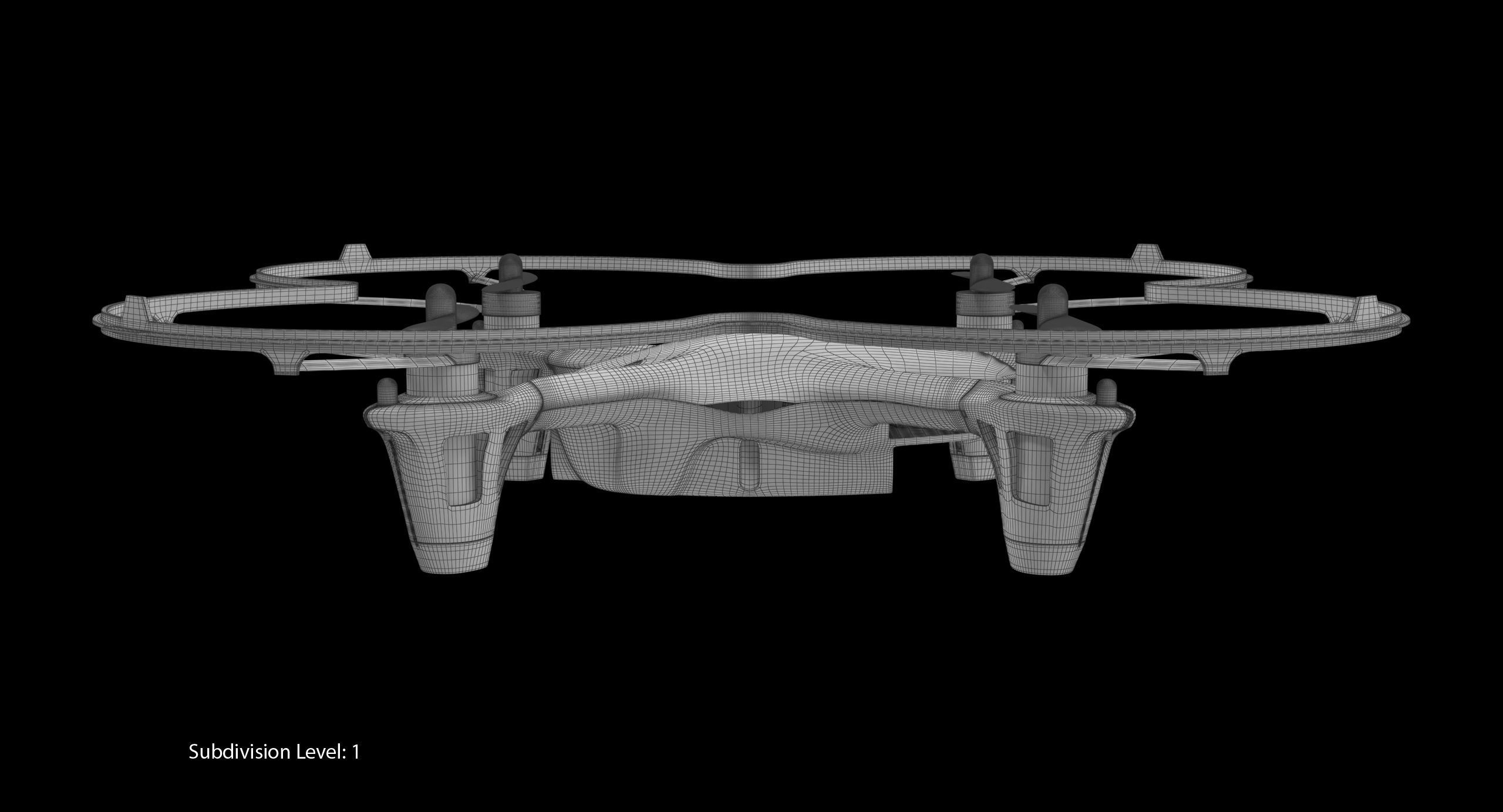 Hubsan X4 H107C BlackGreen Propeller Guard Low-poly 3D model_25