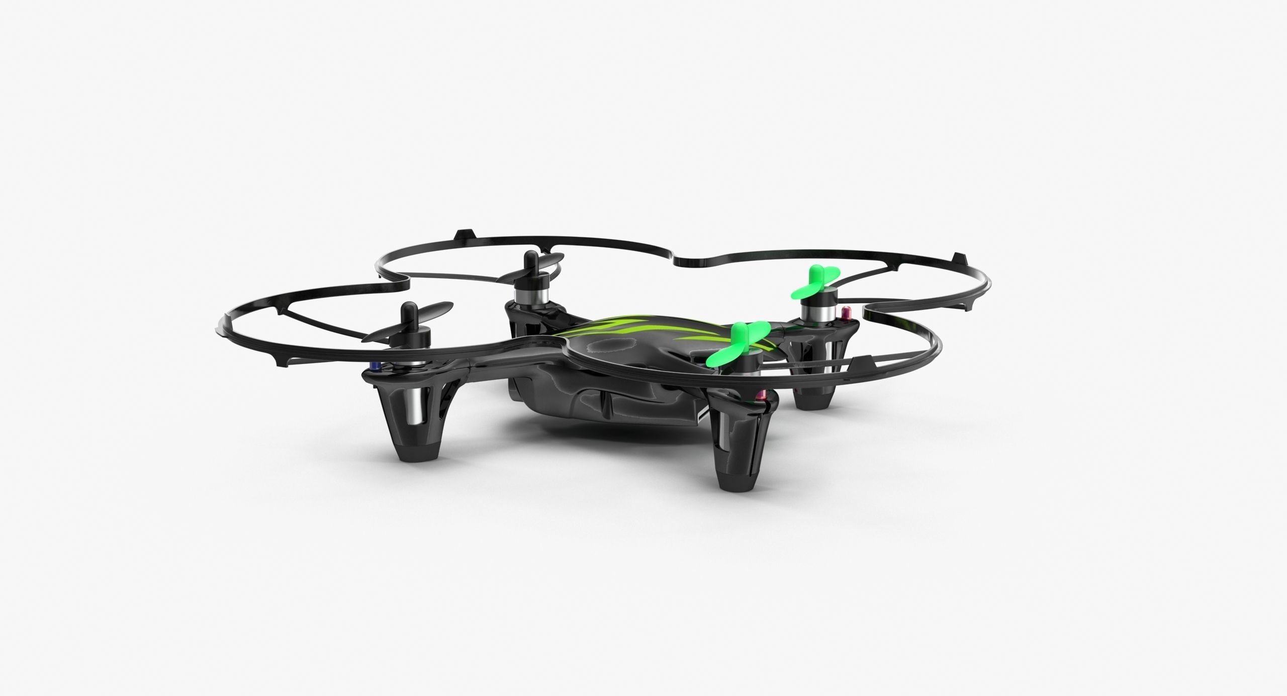 Hubsan X4 H107C BlackGreen Propeller Guard Low-poly 3D model_17