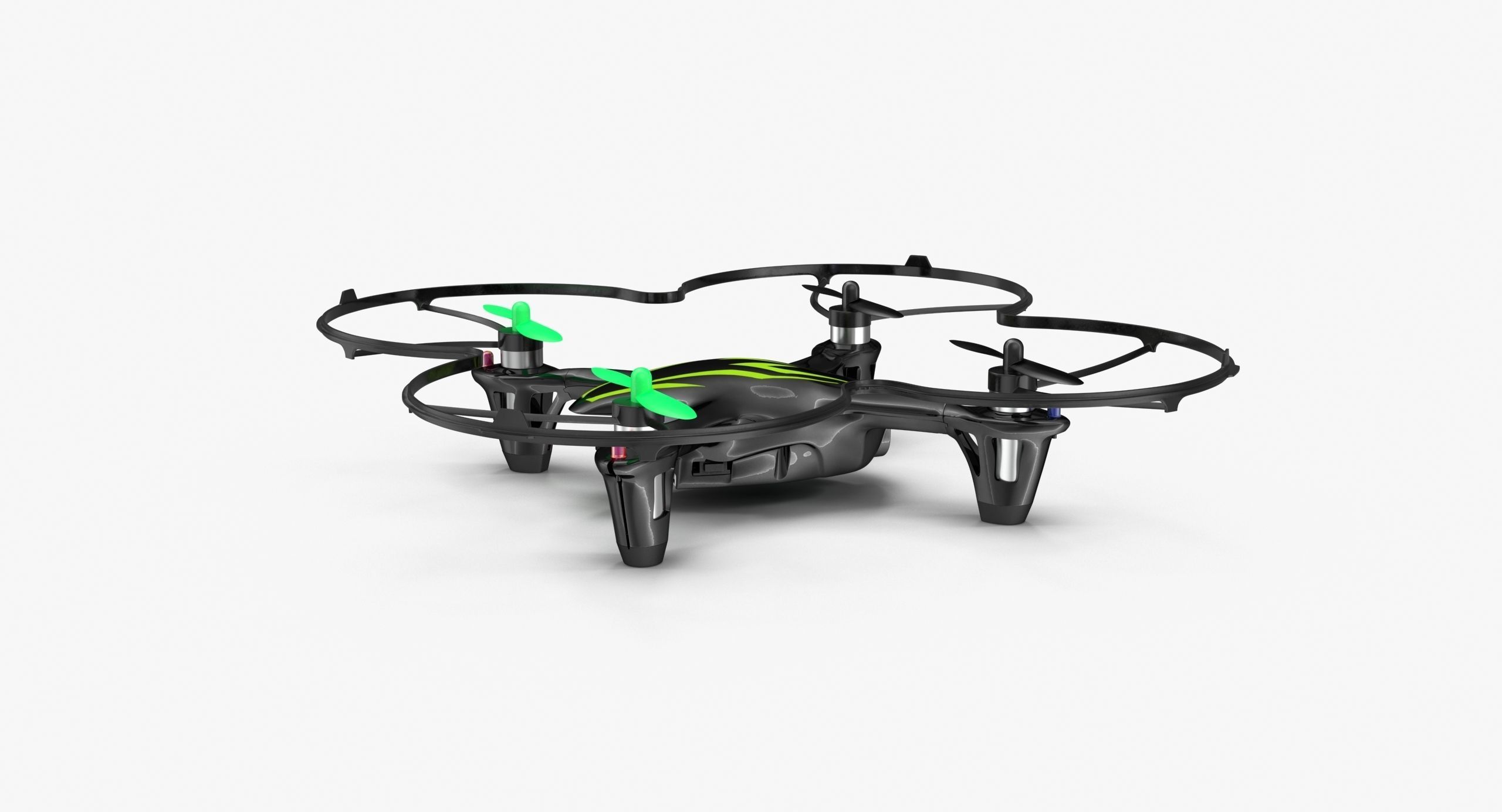 Hubsan X4 H107C BlackGreen Propeller Guard Low-poly 3D model_13