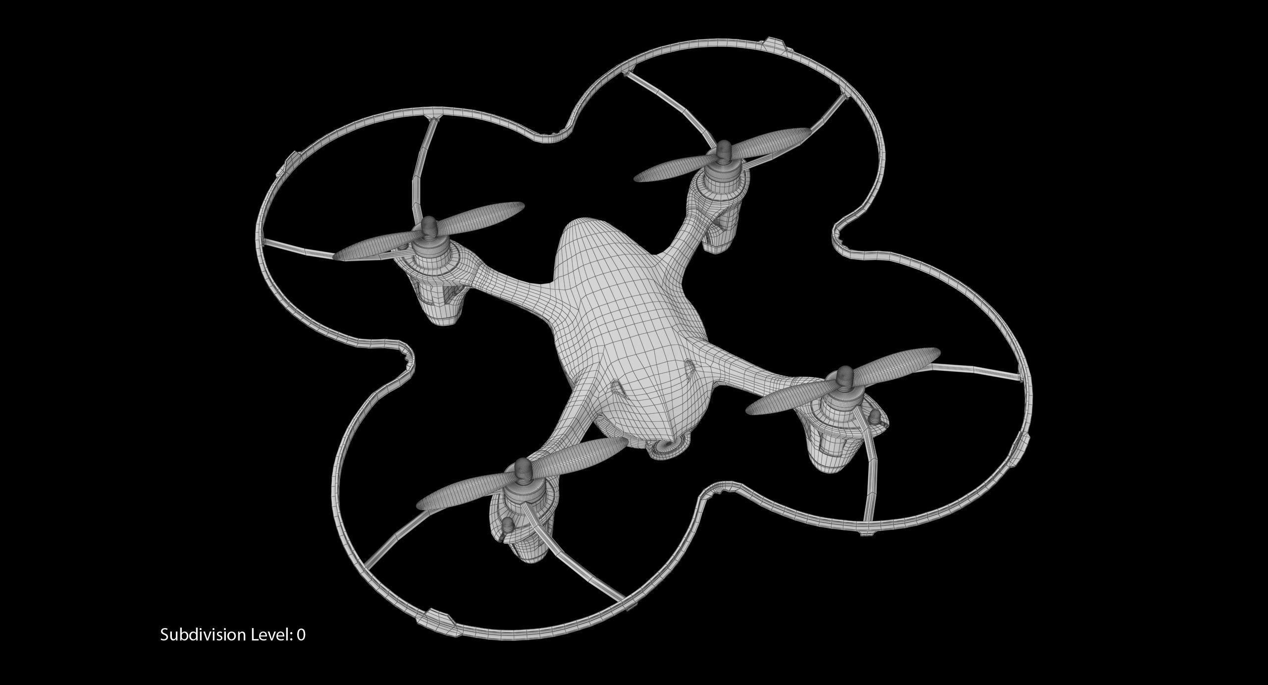 Hubsan X4 H107C BlackGreen Propeller Guard Low-poly 3D model_30