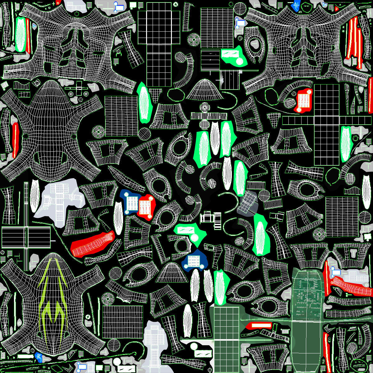 Hubsan X4 H107C BlackGreen Propeller Guard Low-poly 3D model_37