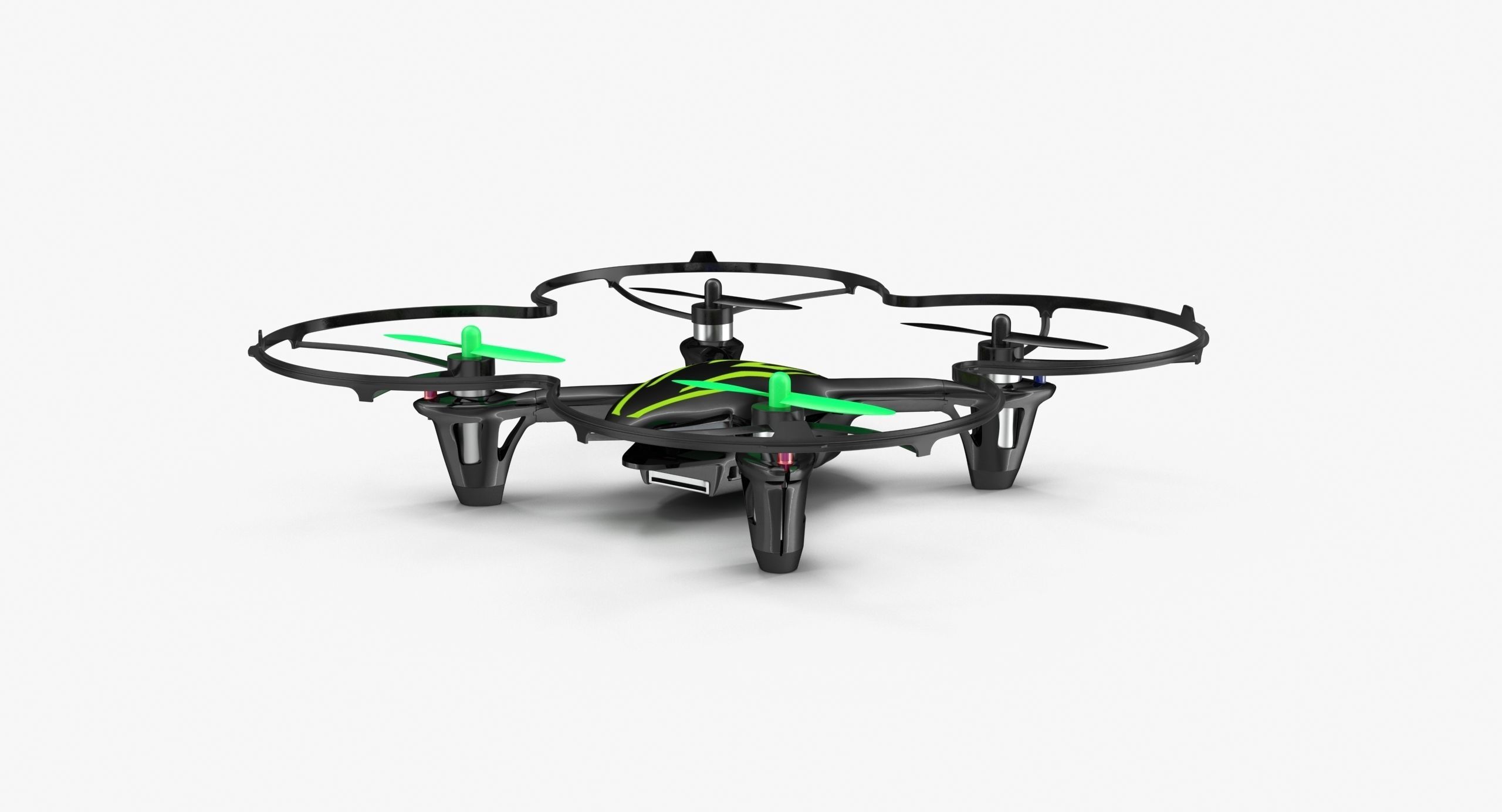 Hubsan X4 H107C BlackGreen Propeller Guard Low-poly 3D model_14