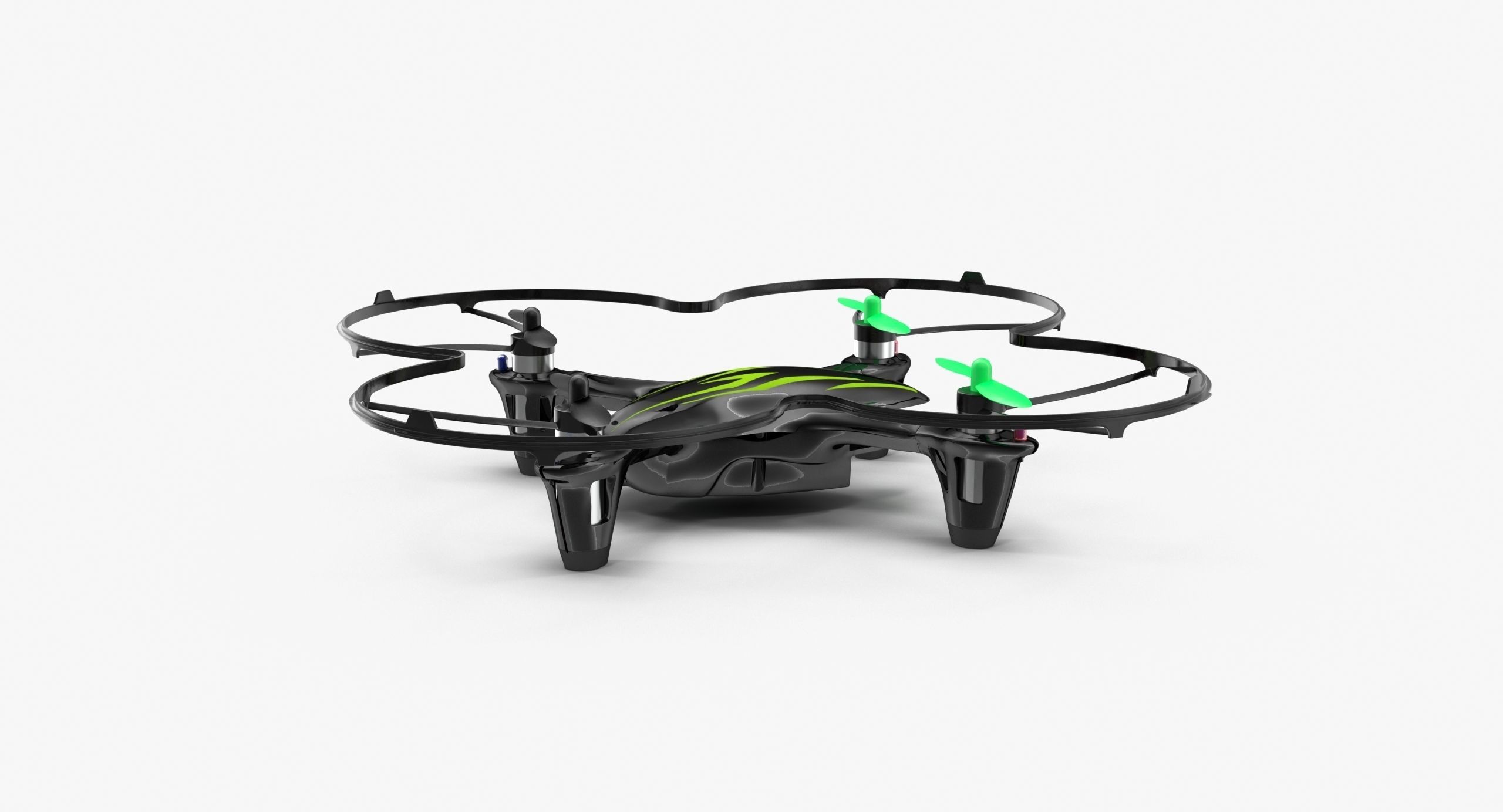 Hubsan X4 H107C BlackGreen Propeller Guard Low-poly 3D model_18