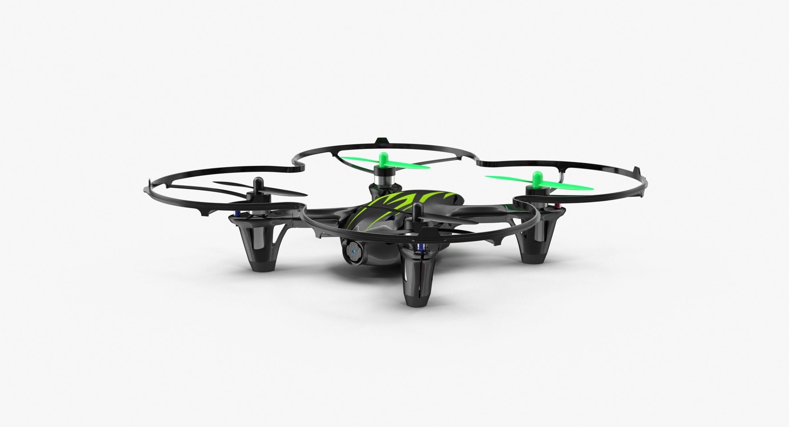 Hubsan X4 H107C BlackGreen Propeller Guard Low-poly 3D model_19