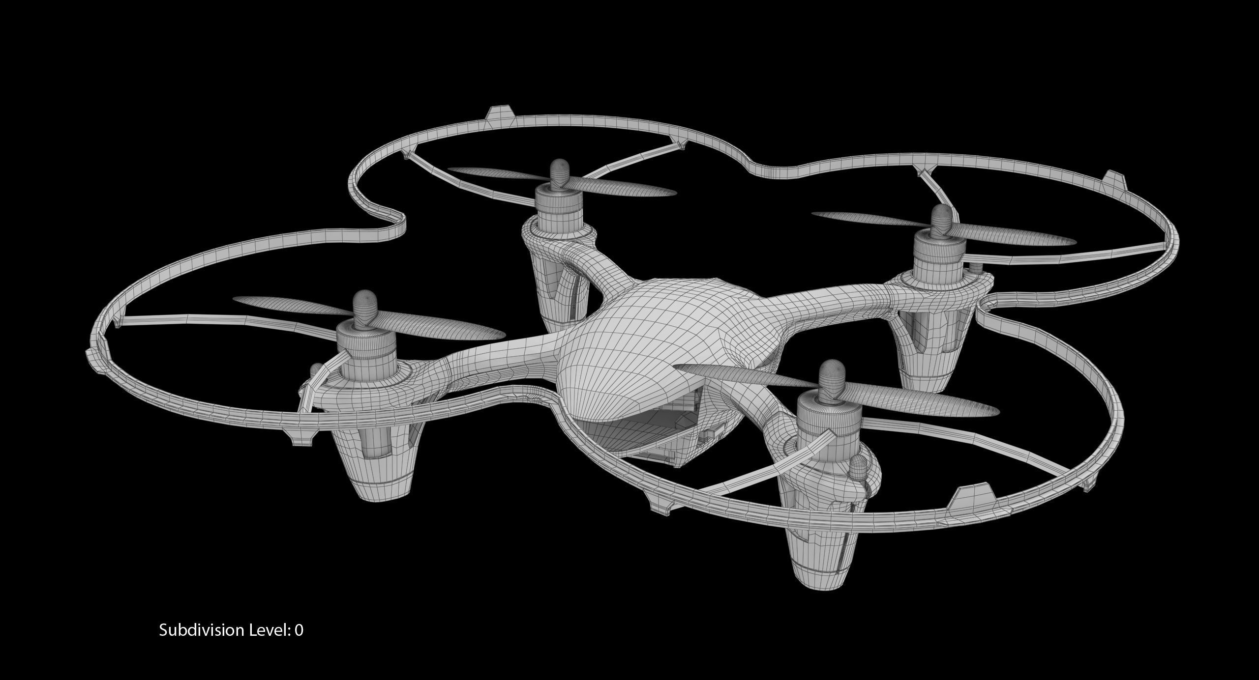 Hubsan X4 H107C BlackGreen Propeller Guard Low-poly 3D model_28