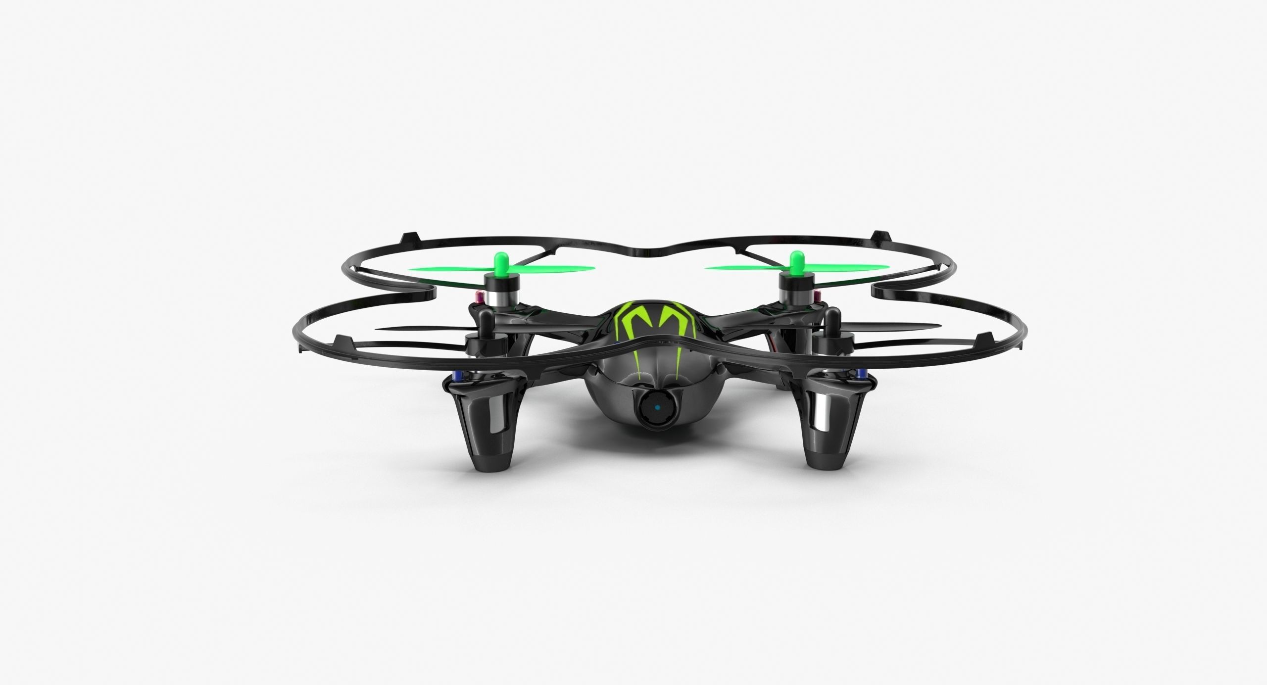 Hubsan X4 H107C BlackGreen Propeller Guard Low-poly 3D model_10