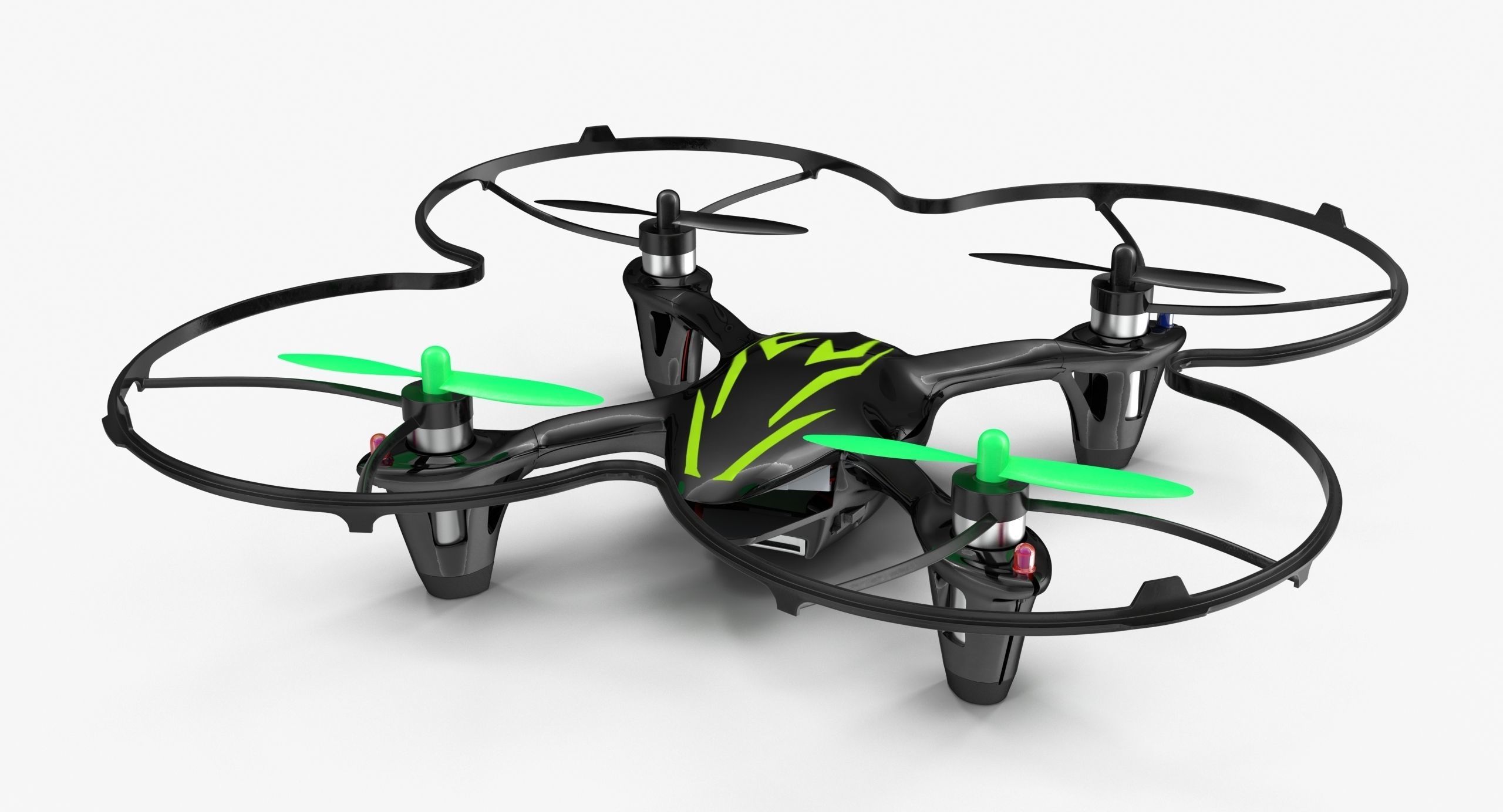 Hubsan X4 H107C BlackGreen Propeller Guard Low-poly 3D model_6