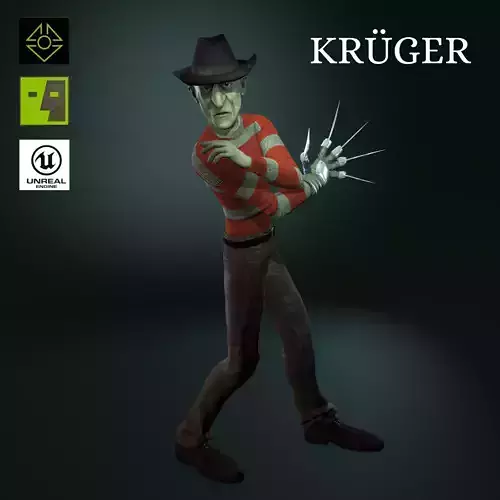 Freddy Krueger Low-poly 3D model