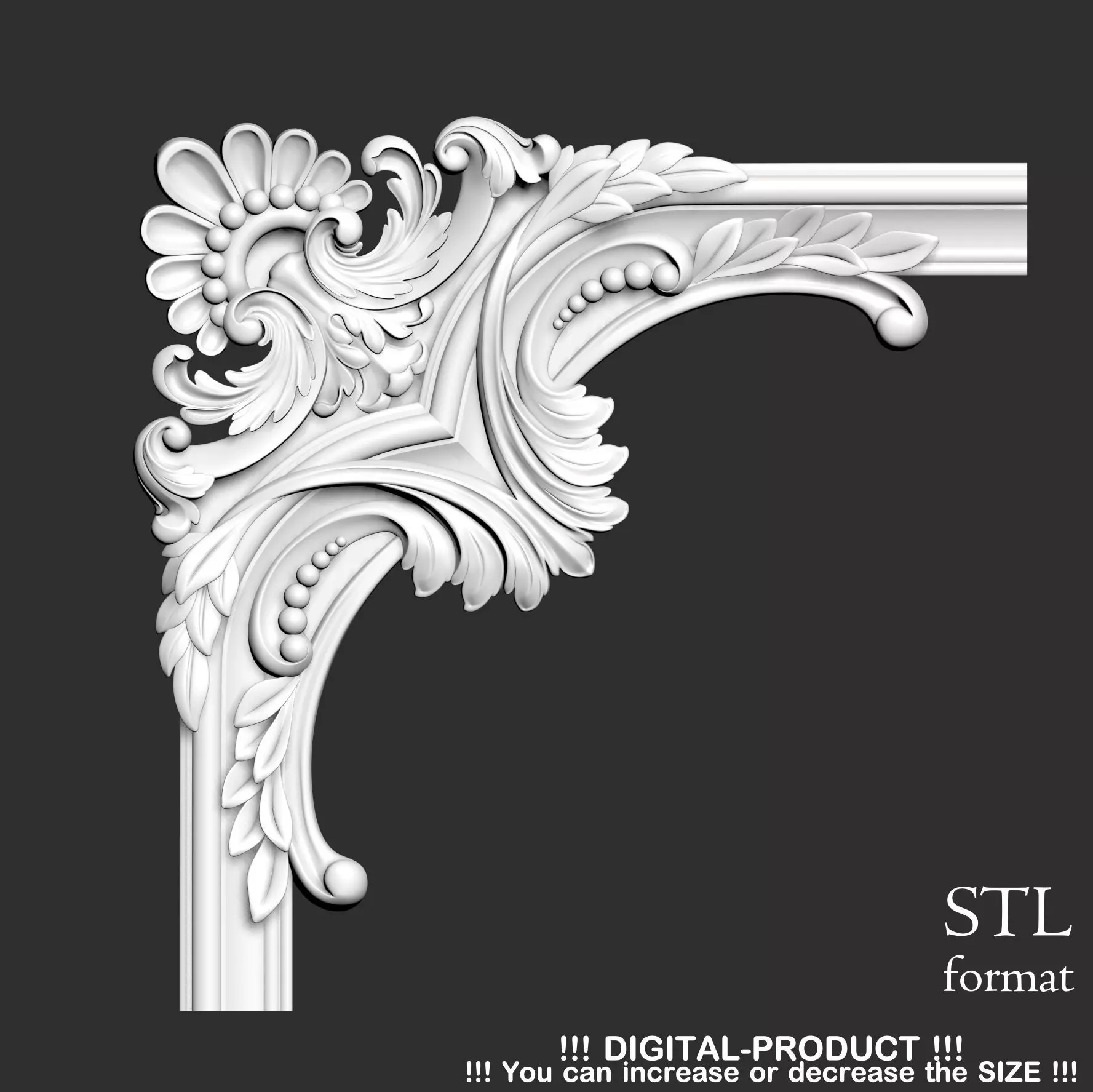 3D Cornice molding in Baroque style 3D model_0