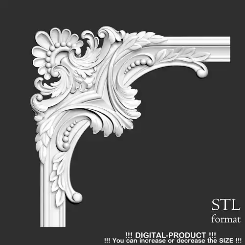 3D Cornice molding in Baroque style