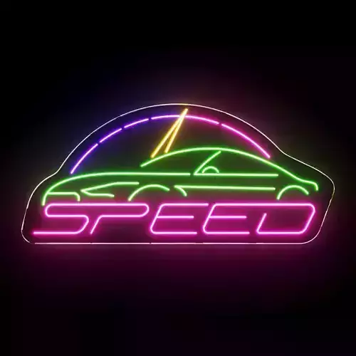 Speed Racing Car Neon Sign