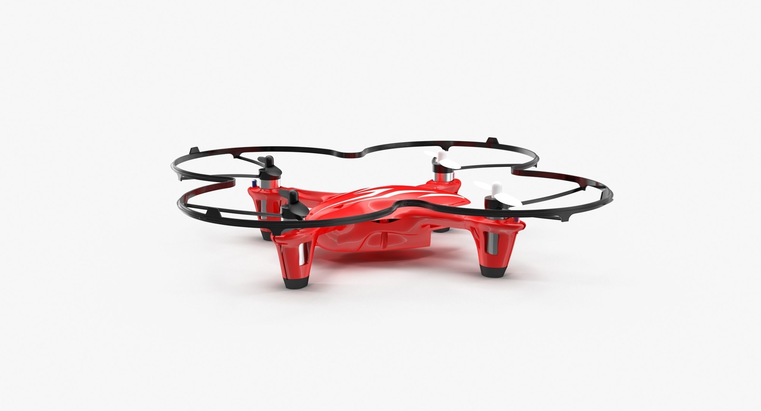 Hubsan X4 H107C Red Propeller Guard Low-poly 3D model_18