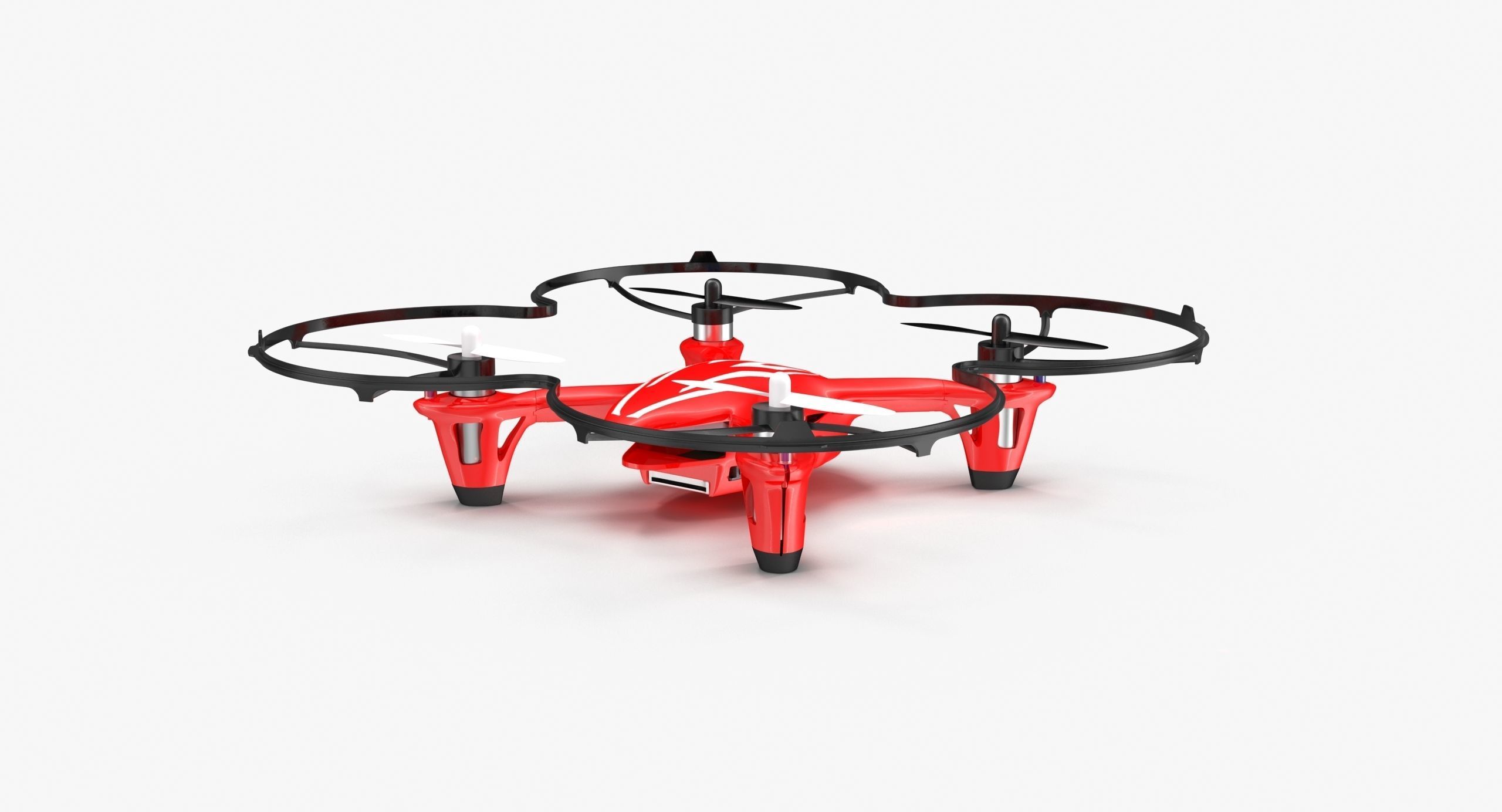 Hubsan X4 H107C Red Propeller Guard Low-poly 3D model_14