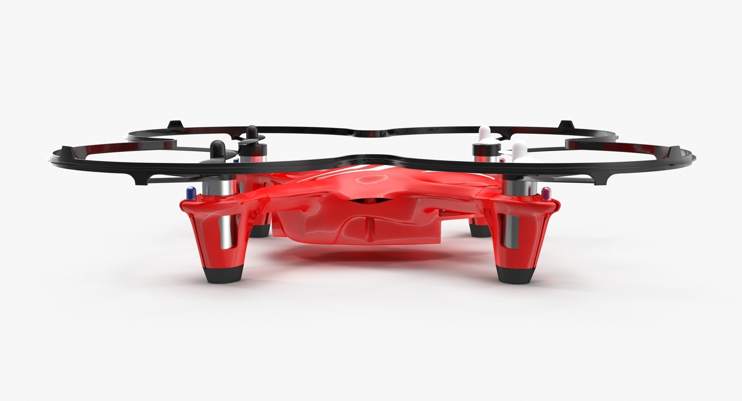 Hubsan X4 H107C Red Propeller Guard Low-poly 3D model_4