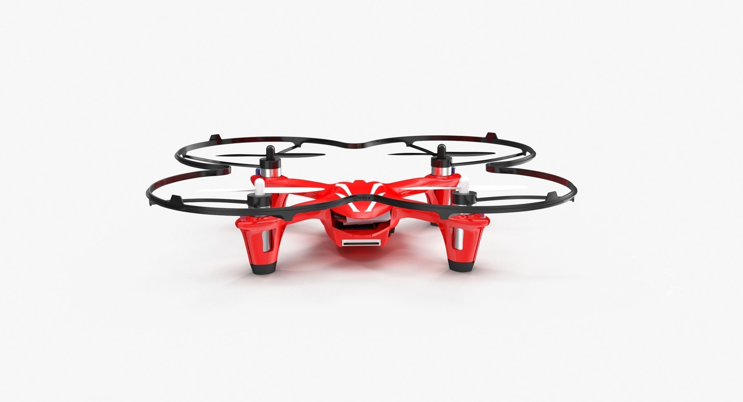 Hubsan X4 H107C Red Propeller Guard Low-poly 3D model_15