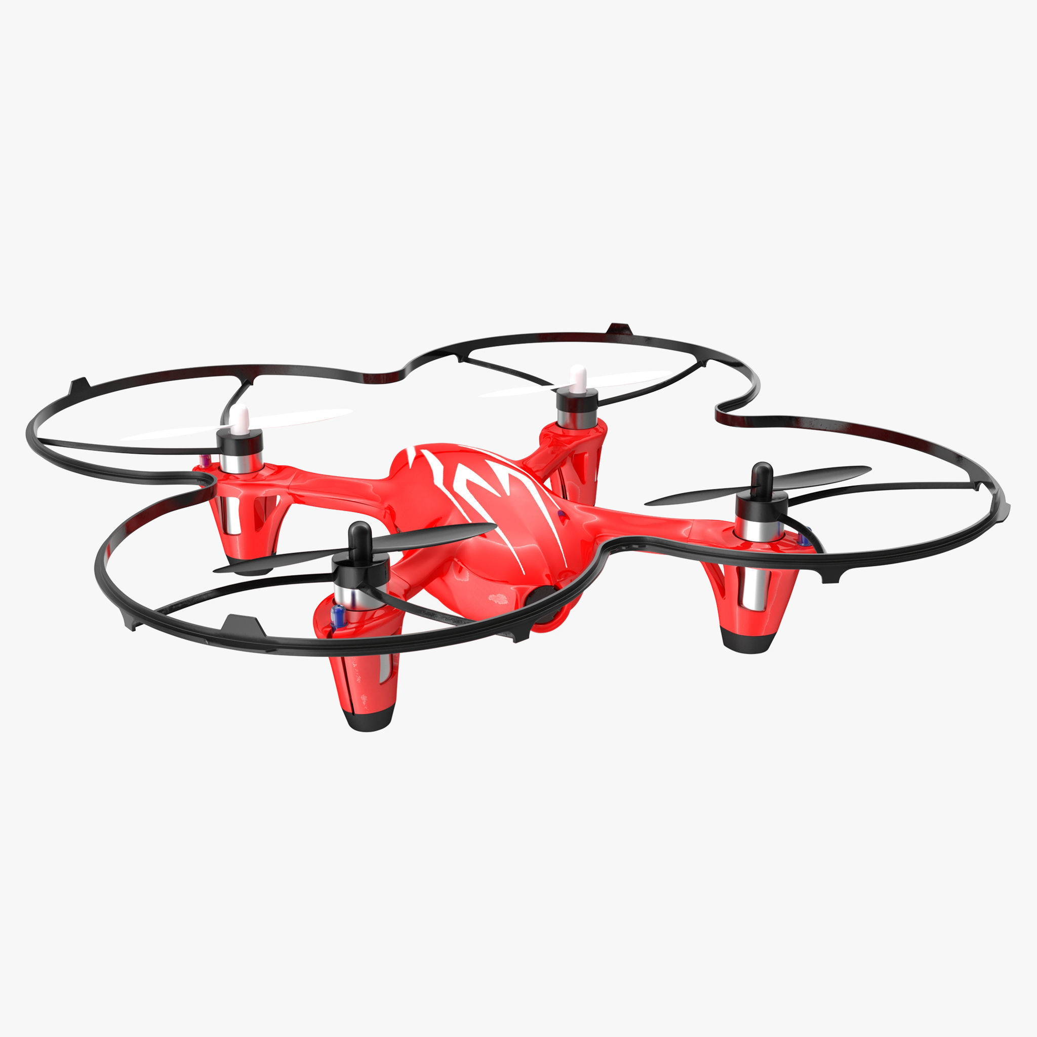 Hubsan X4 H107C Red Propeller Guard Low-poly 3D model_34