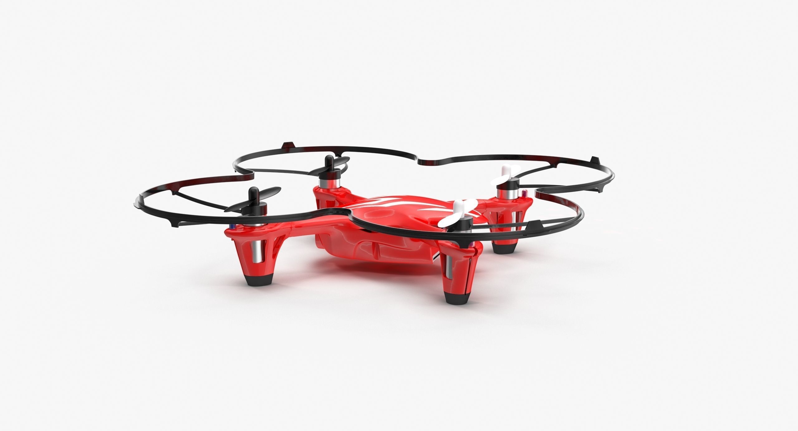 Hubsan X4 H107C Red Propeller Guard Low-poly 3D model_17