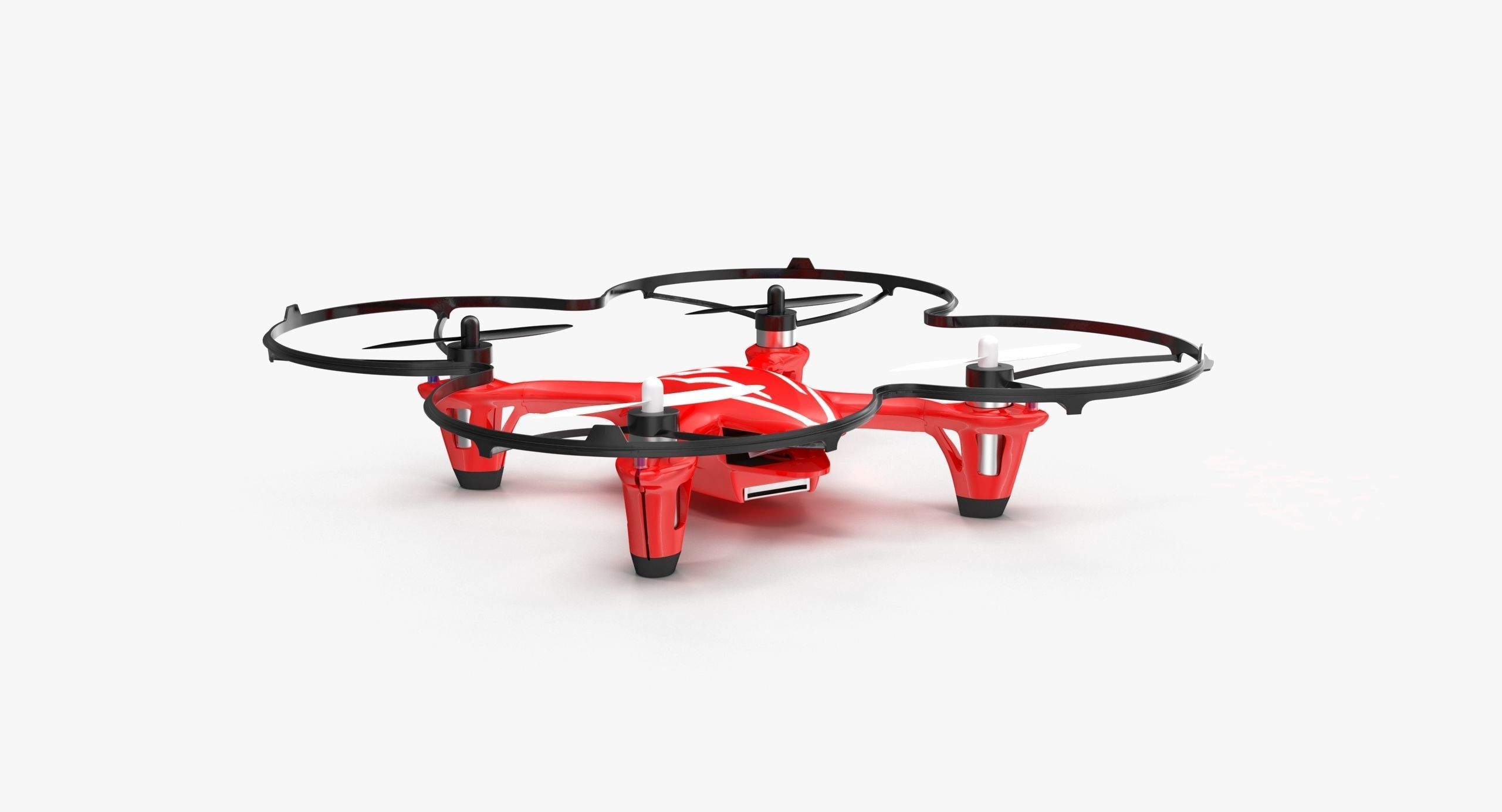 Hubsan X4 H107C Red Propeller Guard Low-poly 3D model_16