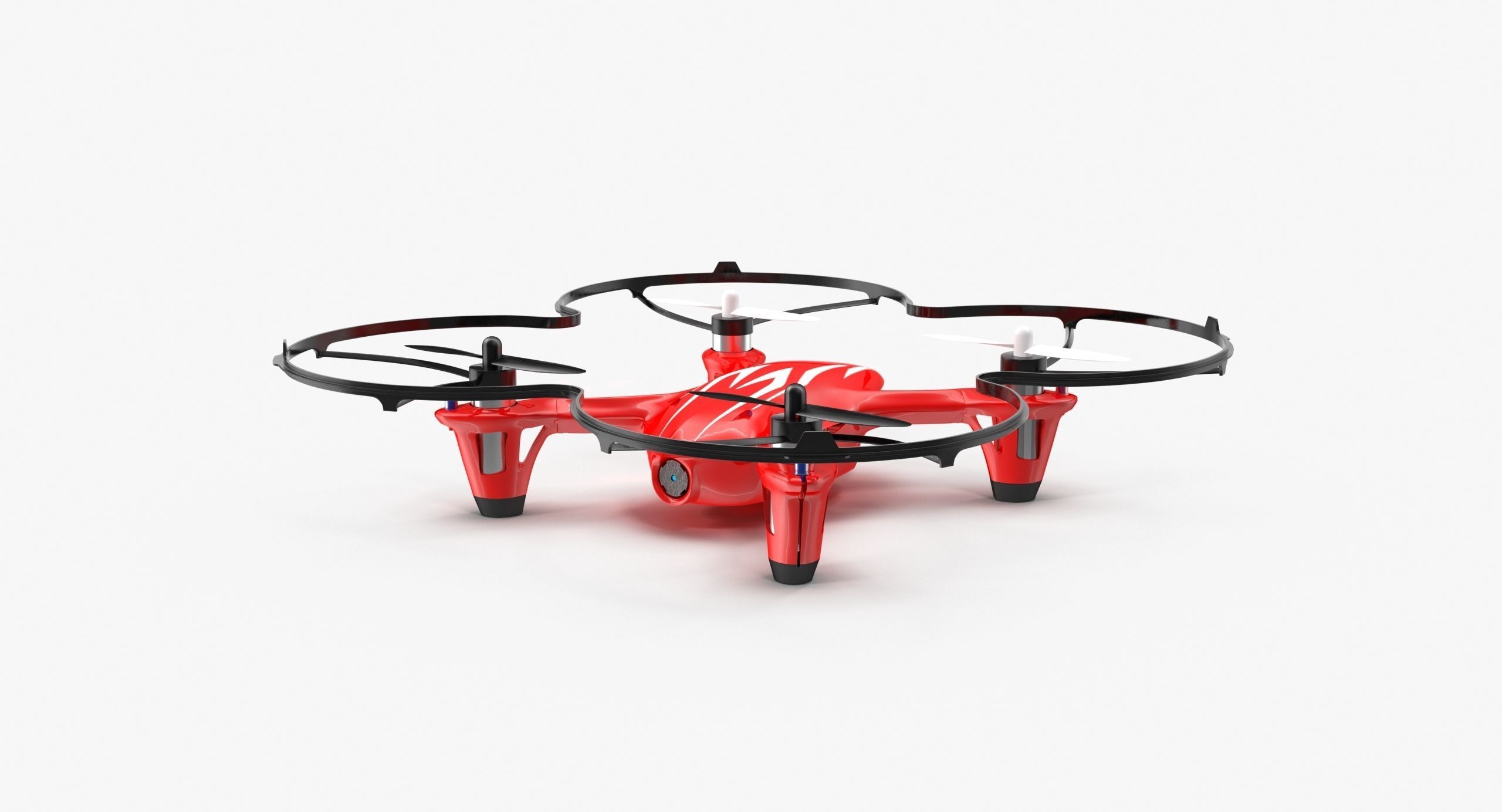 Hubsan X4 H107C Red Propeller Guard Low-poly 3D model_19