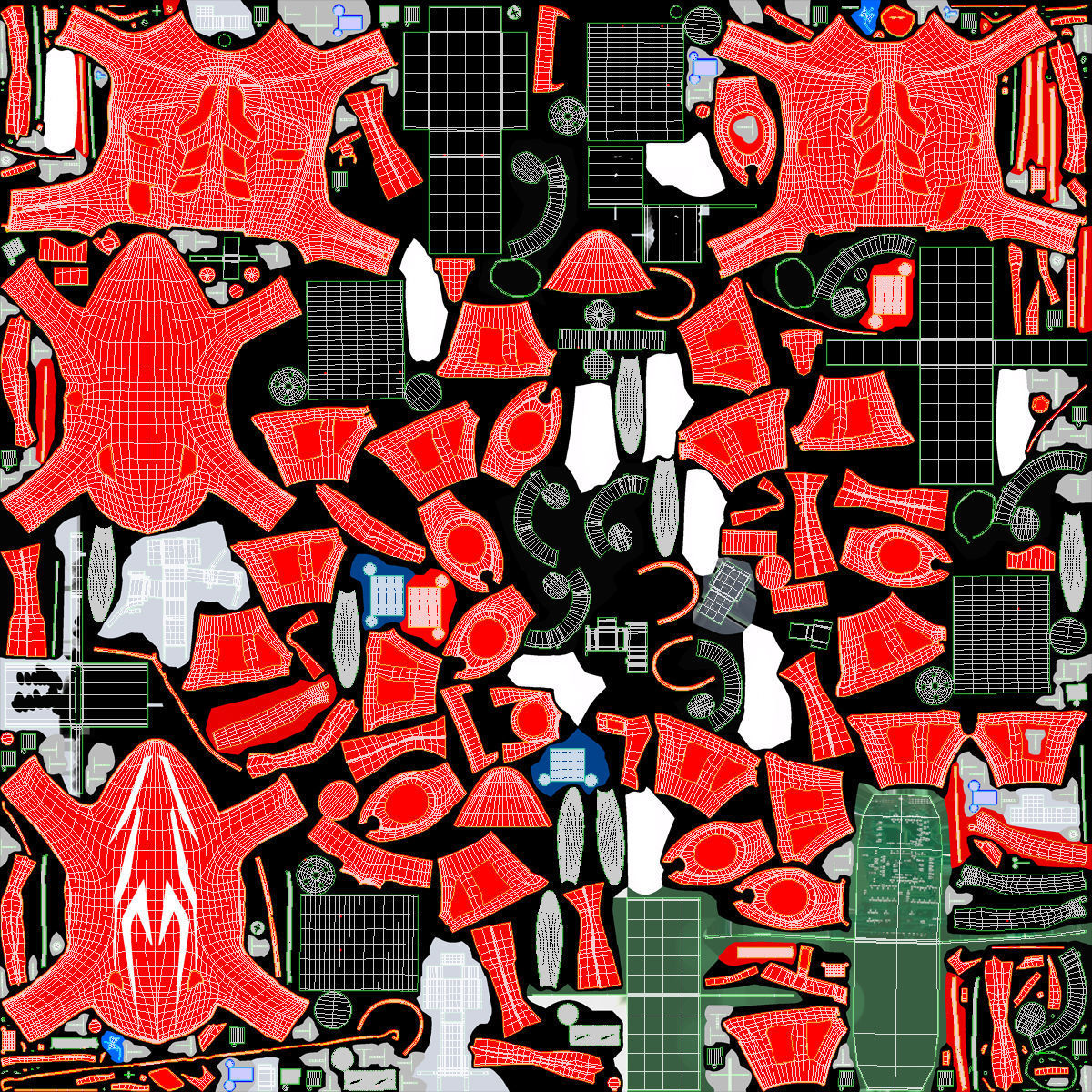 Hubsan X4 H107C Red Propeller Guard Low-poly 3D model_37