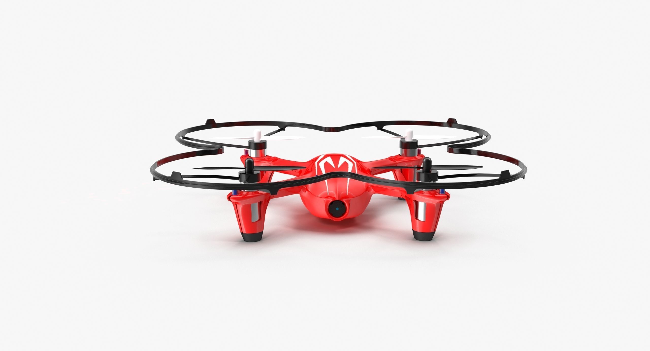 Hubsan X4 H107C Red Propeller Guard Low-poly 3D model_10