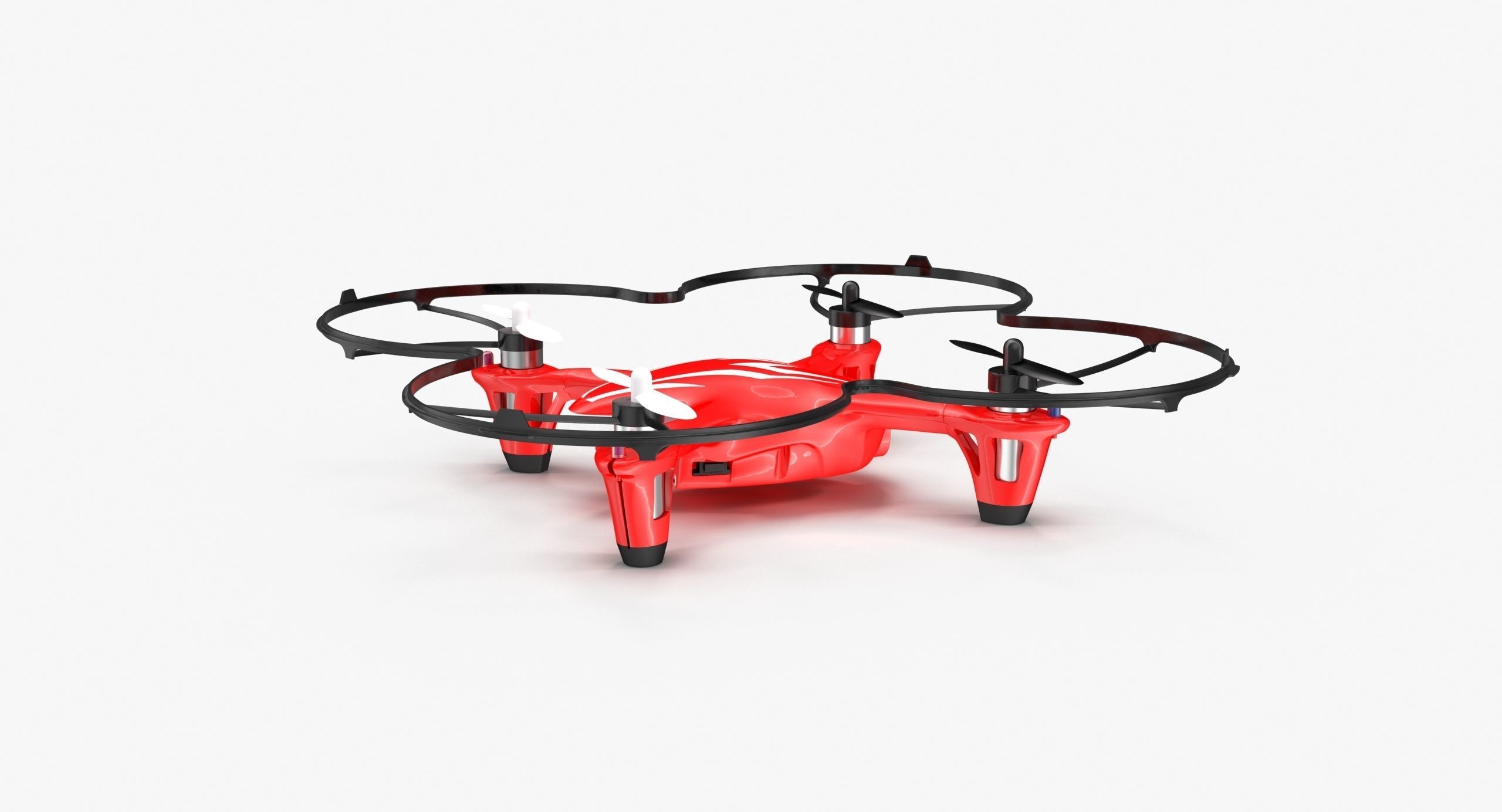 Hubsan X4 H107C Red Propeller Guard Low-poly 3D model_13