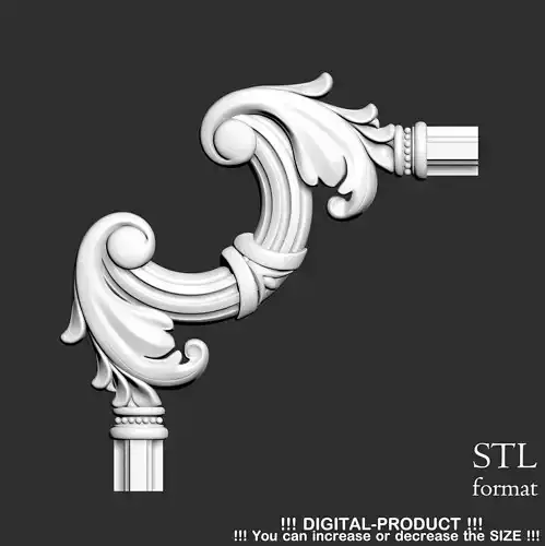 3D Cornice molding in Baroque style