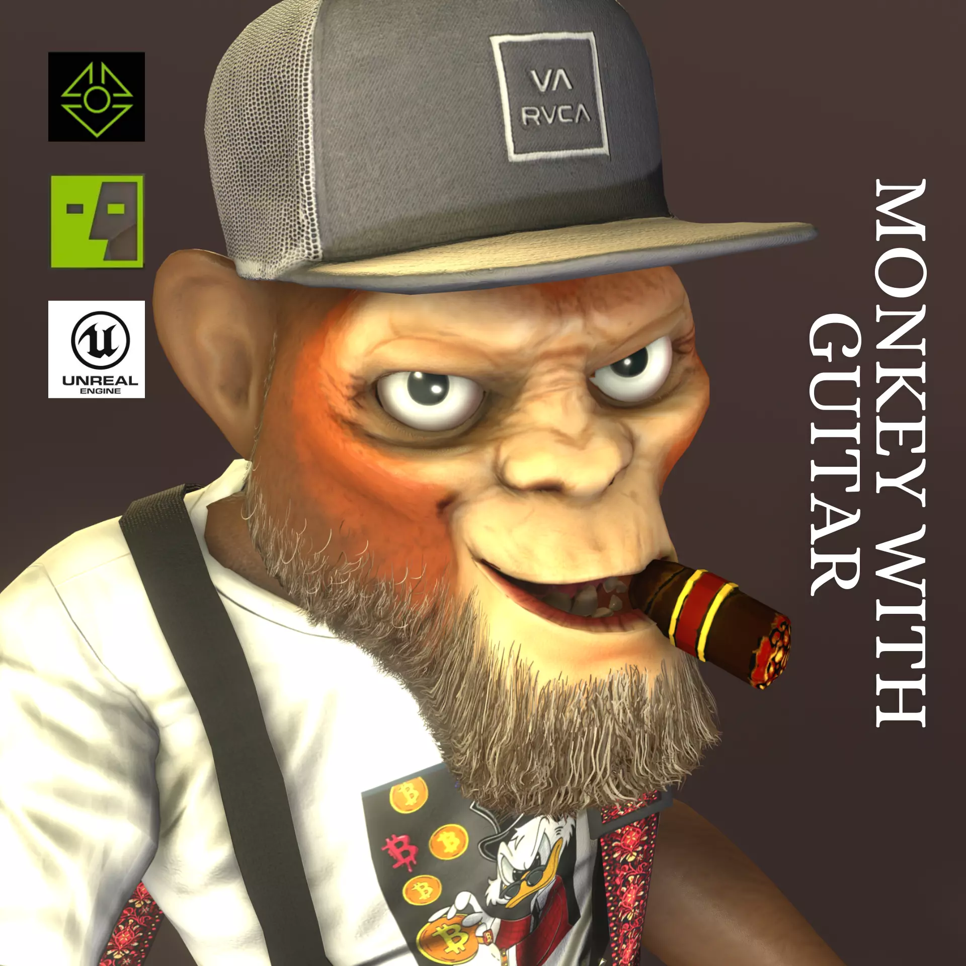Monkey for iclone8 and UE5 Low-poly 3D model