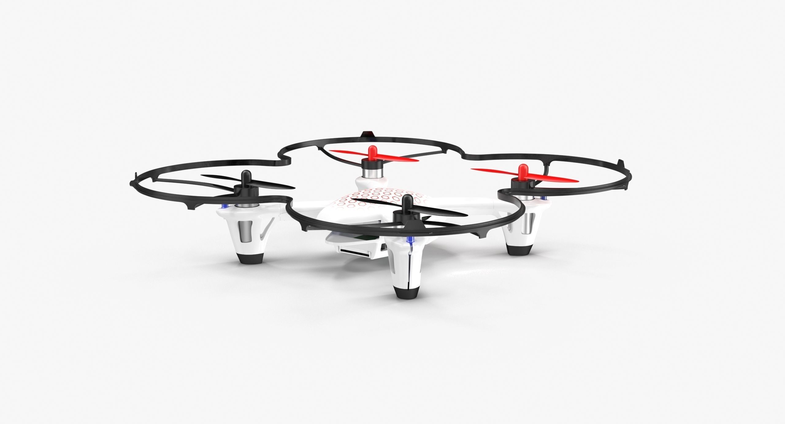 Hubsan X4 H107C White Propeller Guard Low-poly 3D model_14