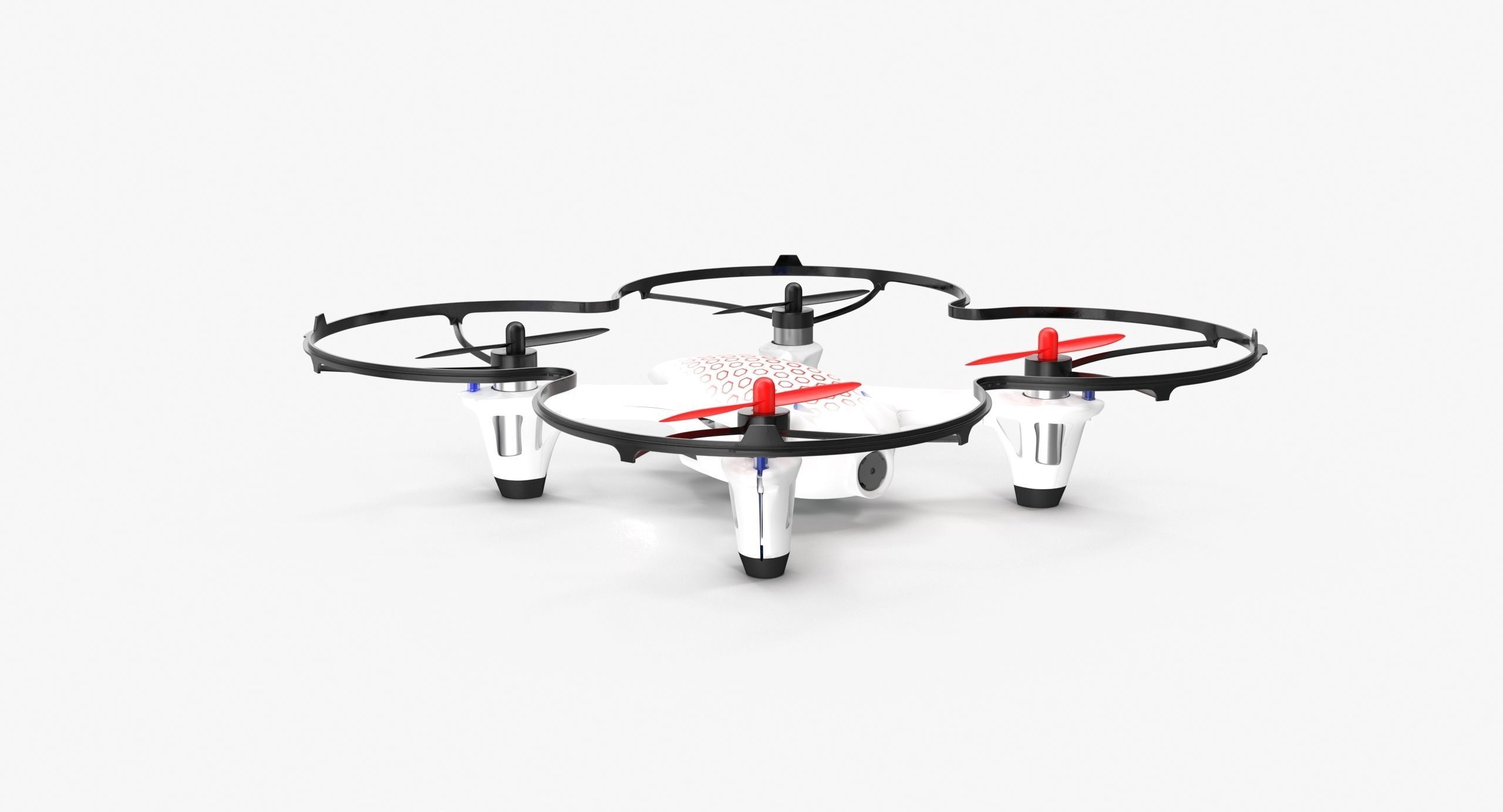 Hubsan X4 H107C White Propeller Guard Low-poly 3D model_11