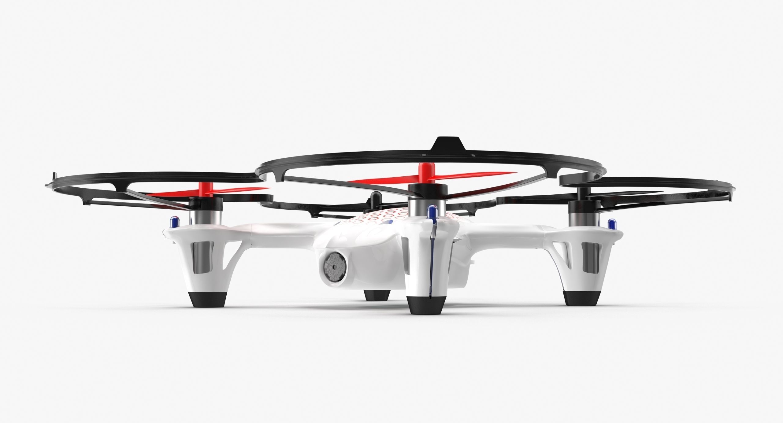 Hubsan X4 H107C White Propeller Guard Low-poly 3D model_3