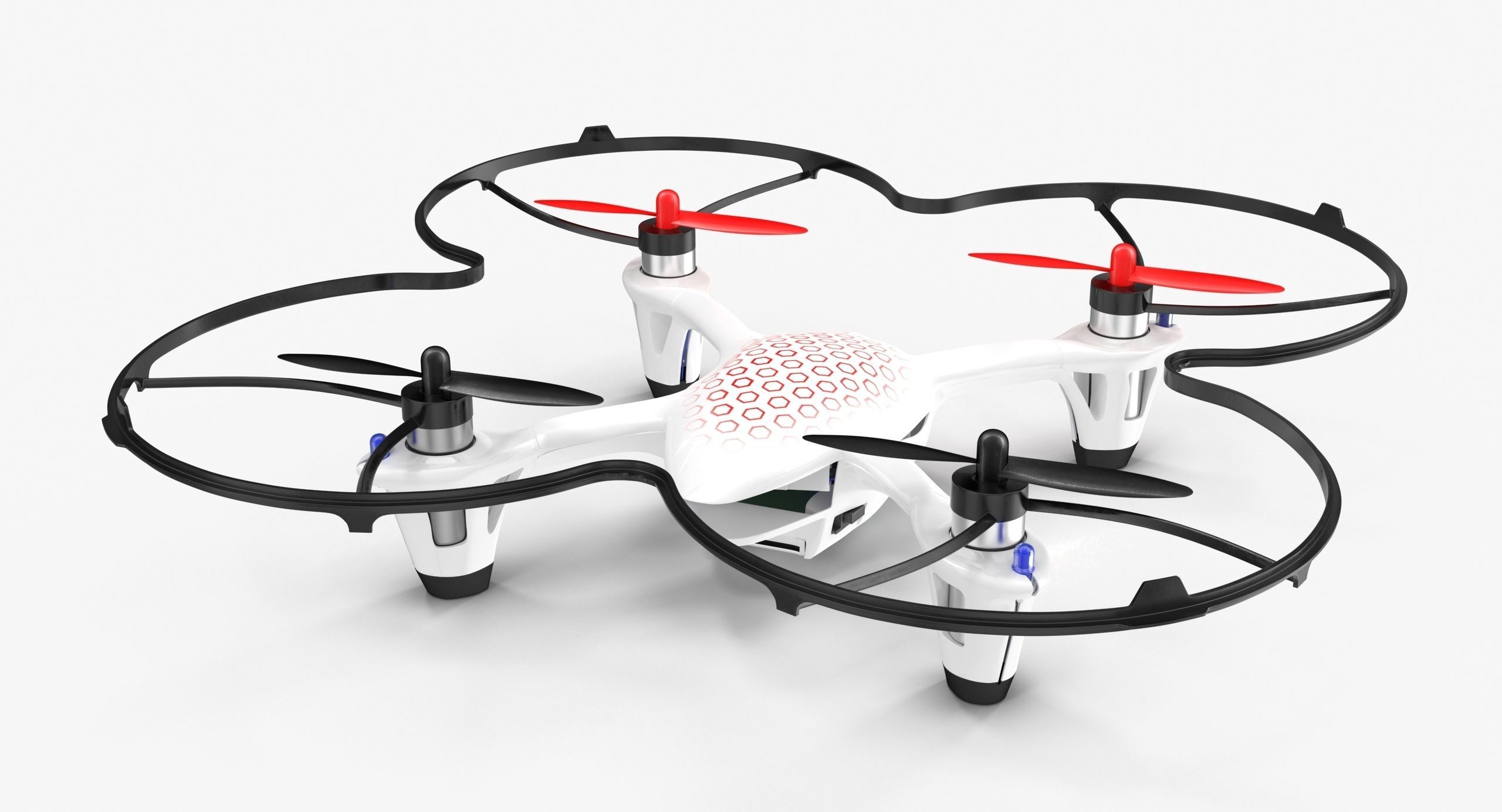 Hubsan X4 H107C White Propeller Guard Low-poly 3D model_6