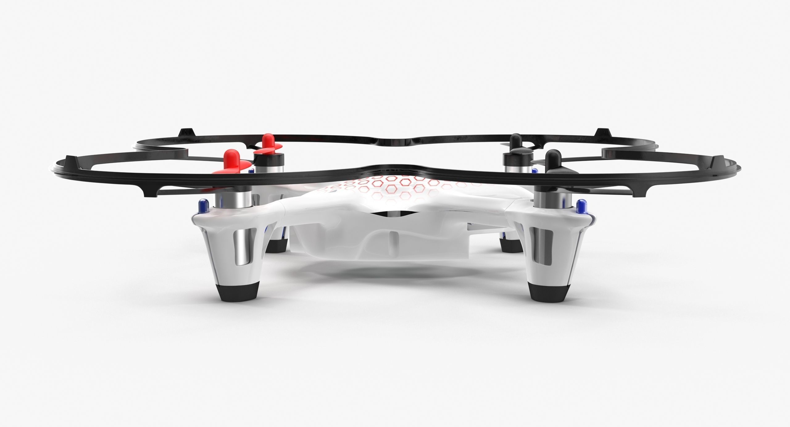 Hubsan X4 H107C White Propeller Guard Low-poly 3D model_4