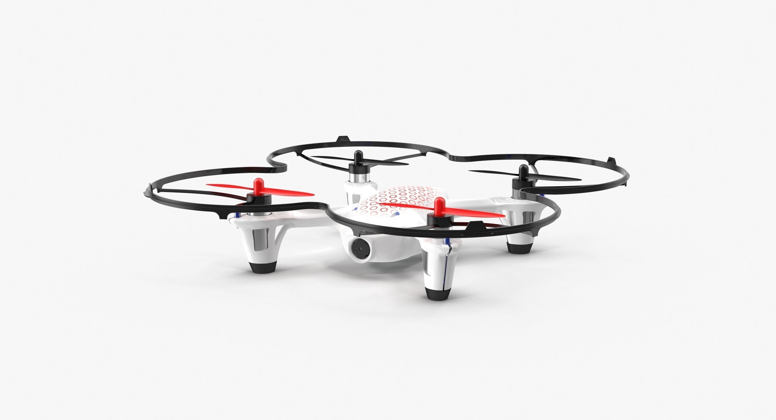 Hubsan X4 H107C White Propeller Guard Low-poly 3D model_9