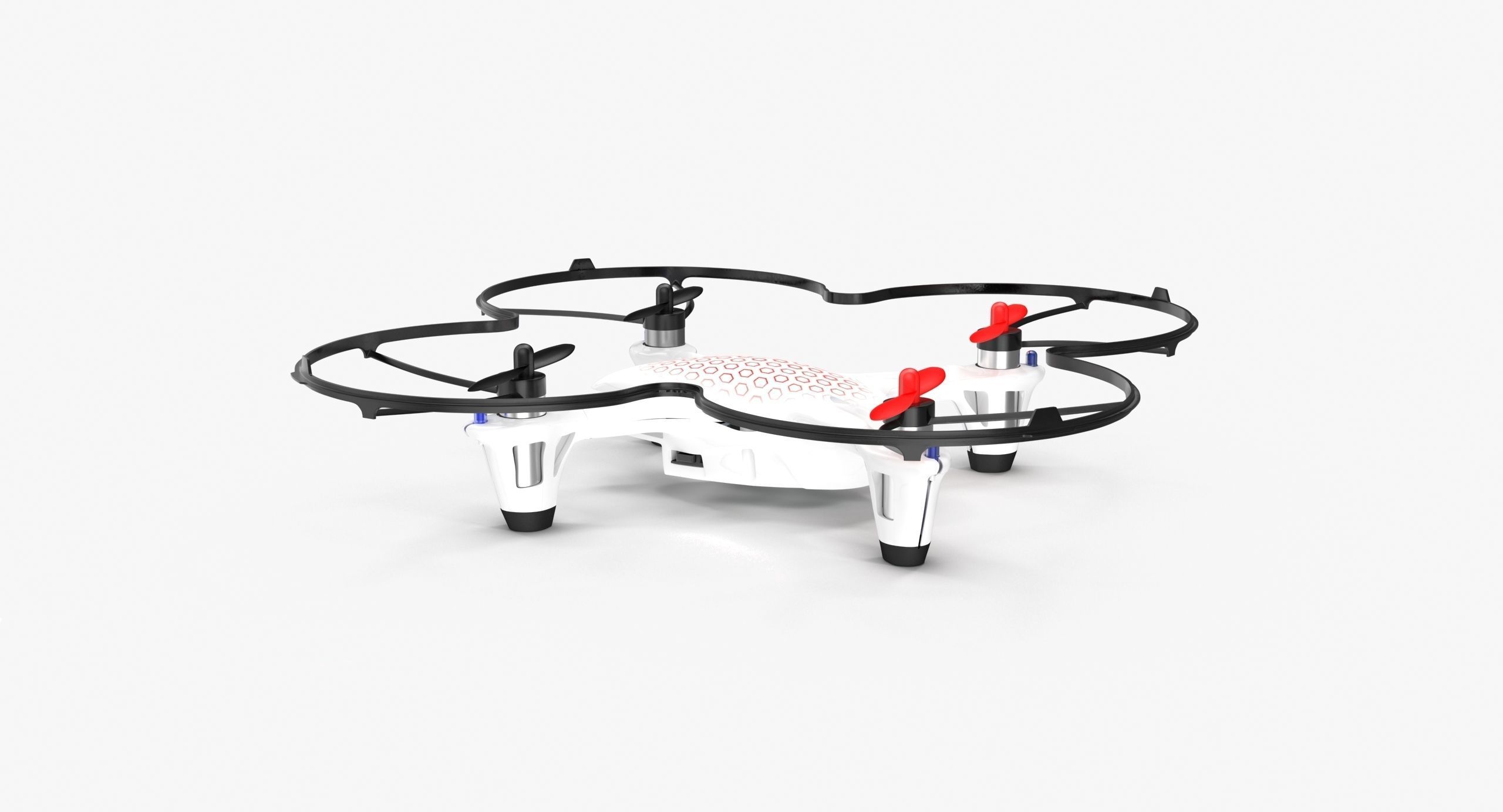 Hubsan X4 H107C White Propeller Guard Low-poly 3D model_12