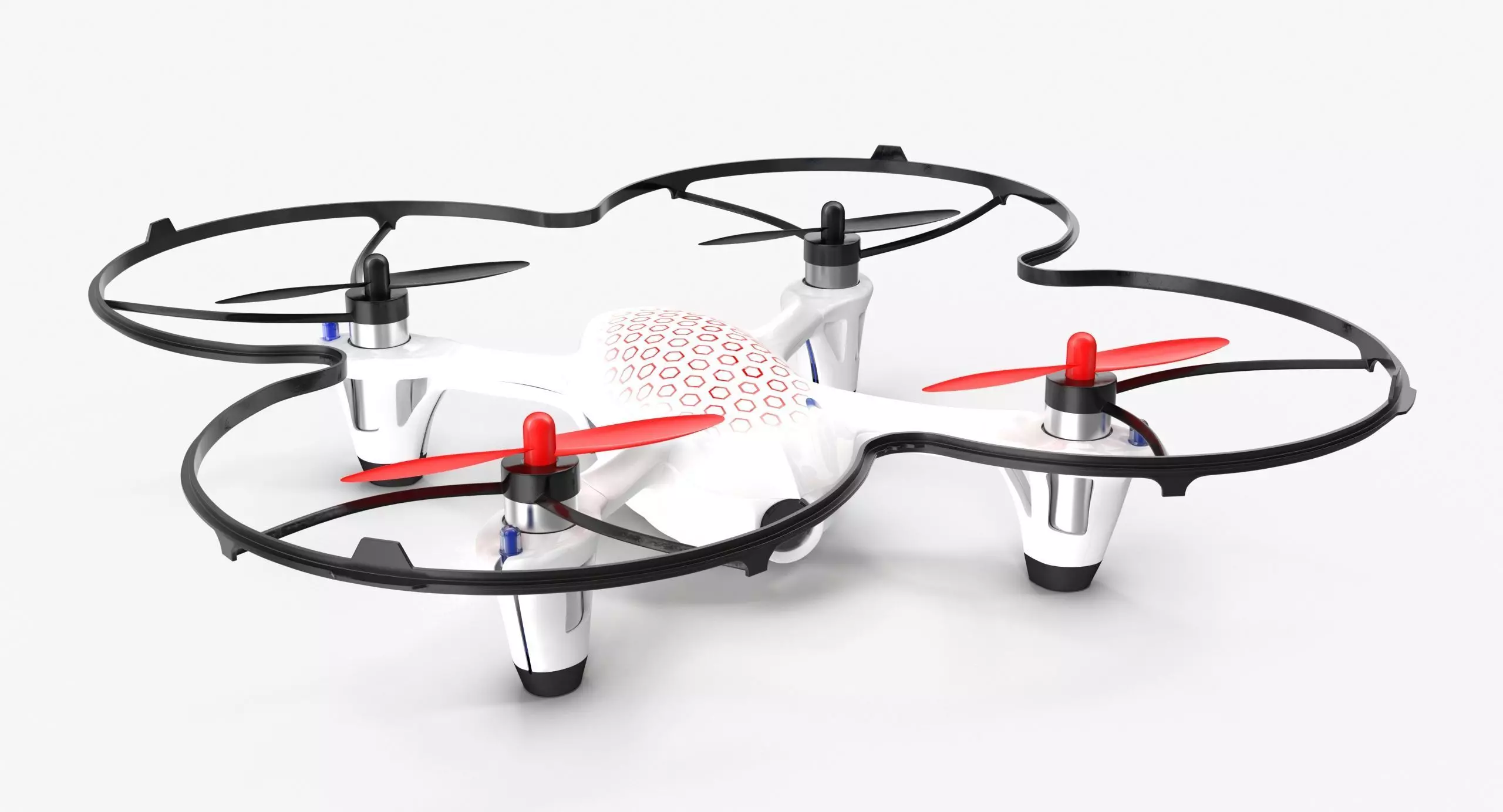 Hubsan X4 H107C White Propeller Guard Low-poly 3D model_0