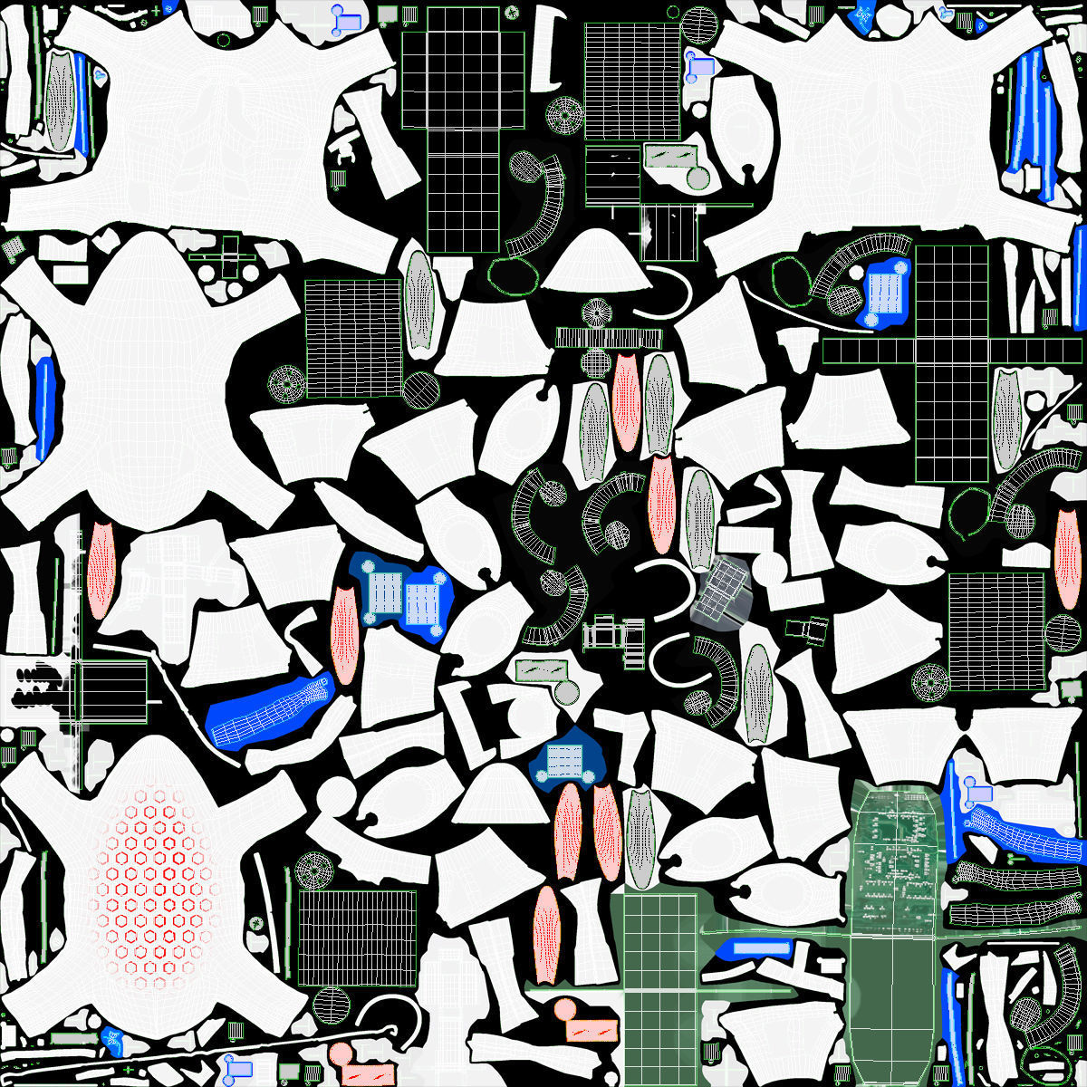 Hubsan X4 H107C White Propeller Guard Low-poly 3D model_36