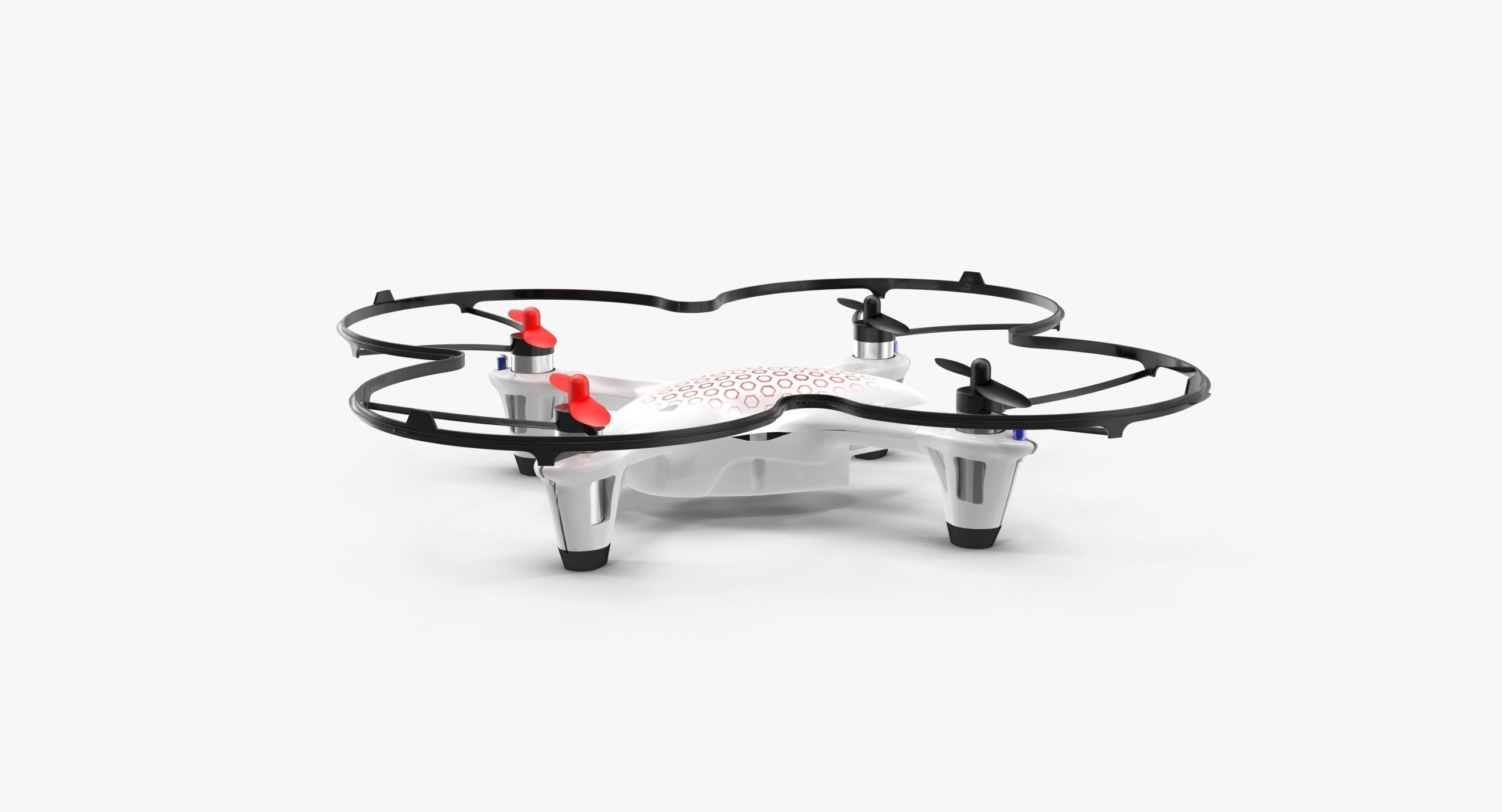 Hubsan X4 H107C White Propeller Guard Low-poly 3D model_18