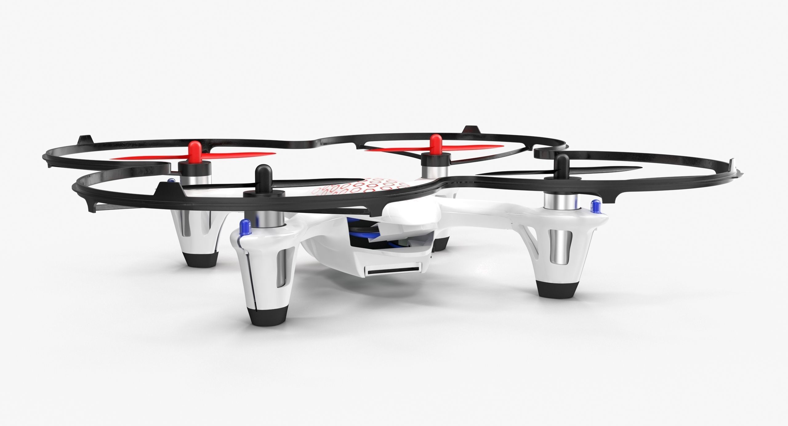 Hubsan X4 H107C White Propeller Guard Low-poly 3D model_5