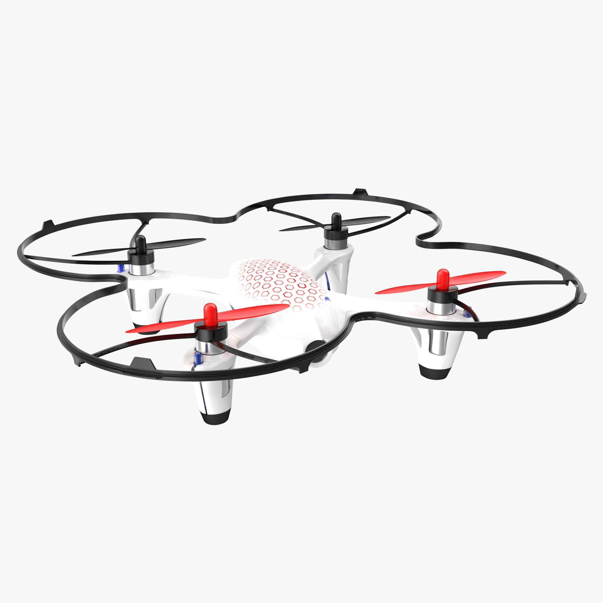 Hubsan X4 H107C White Propeller Guard Low-poly 3D model_34
