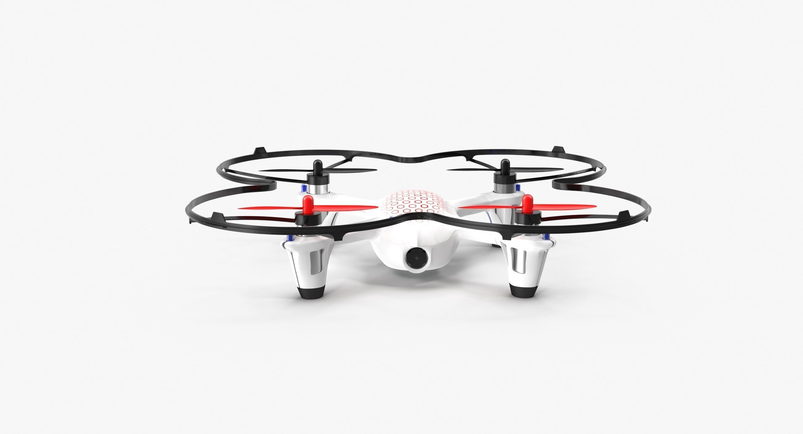 Hubsan X4 H107C White Propeller Guard Low-poly 3D model_10