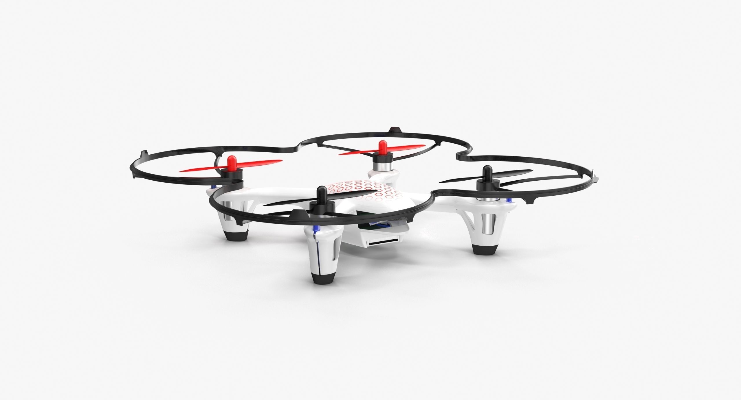 Hubsan X4 H107C White Propeller Guard Low-poly 3D model_16